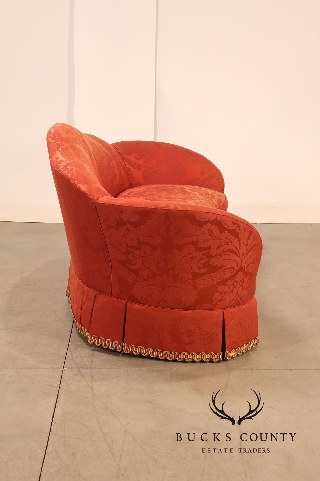 Hickory Chair Company Pair Of Custom Upholstered Silk Damask Sofas