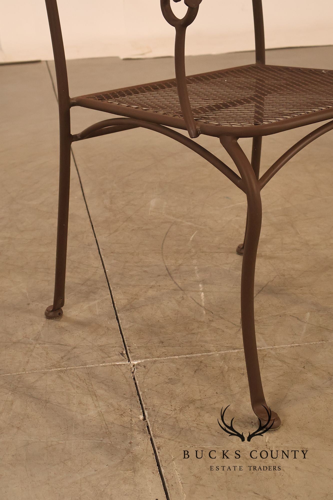 Tuscan Style Set of Four Wrought Iron Patio Chairs