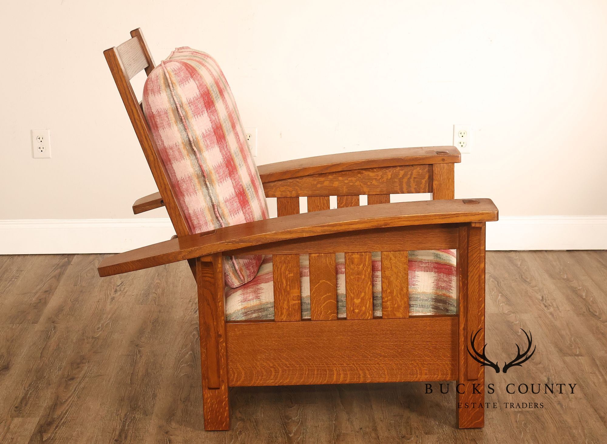 Stickley Mission Collection Oak Bow Arm Morris Chair
