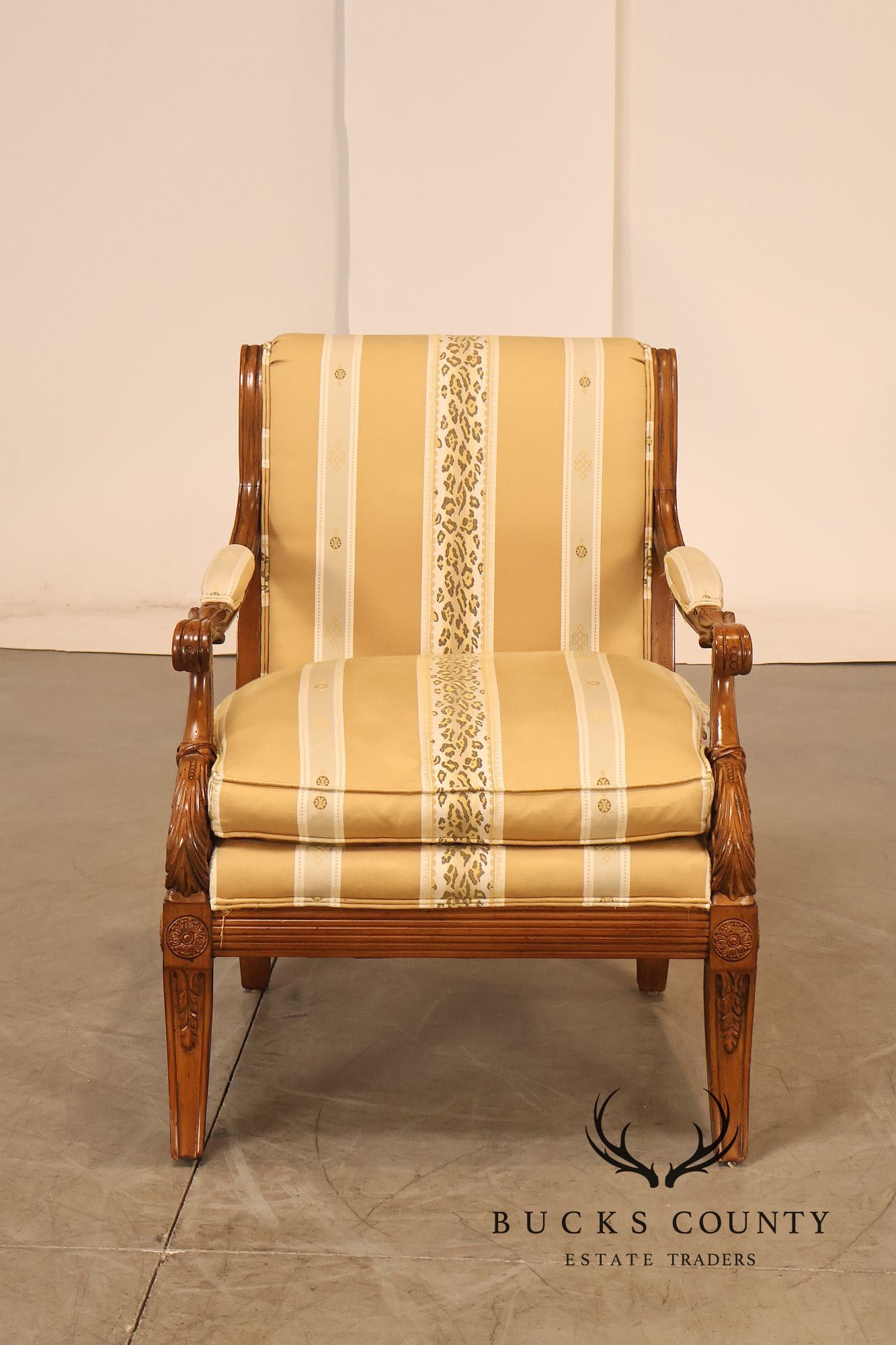Sherrill Furniture Regency Style Pair of Bergere Armchairs