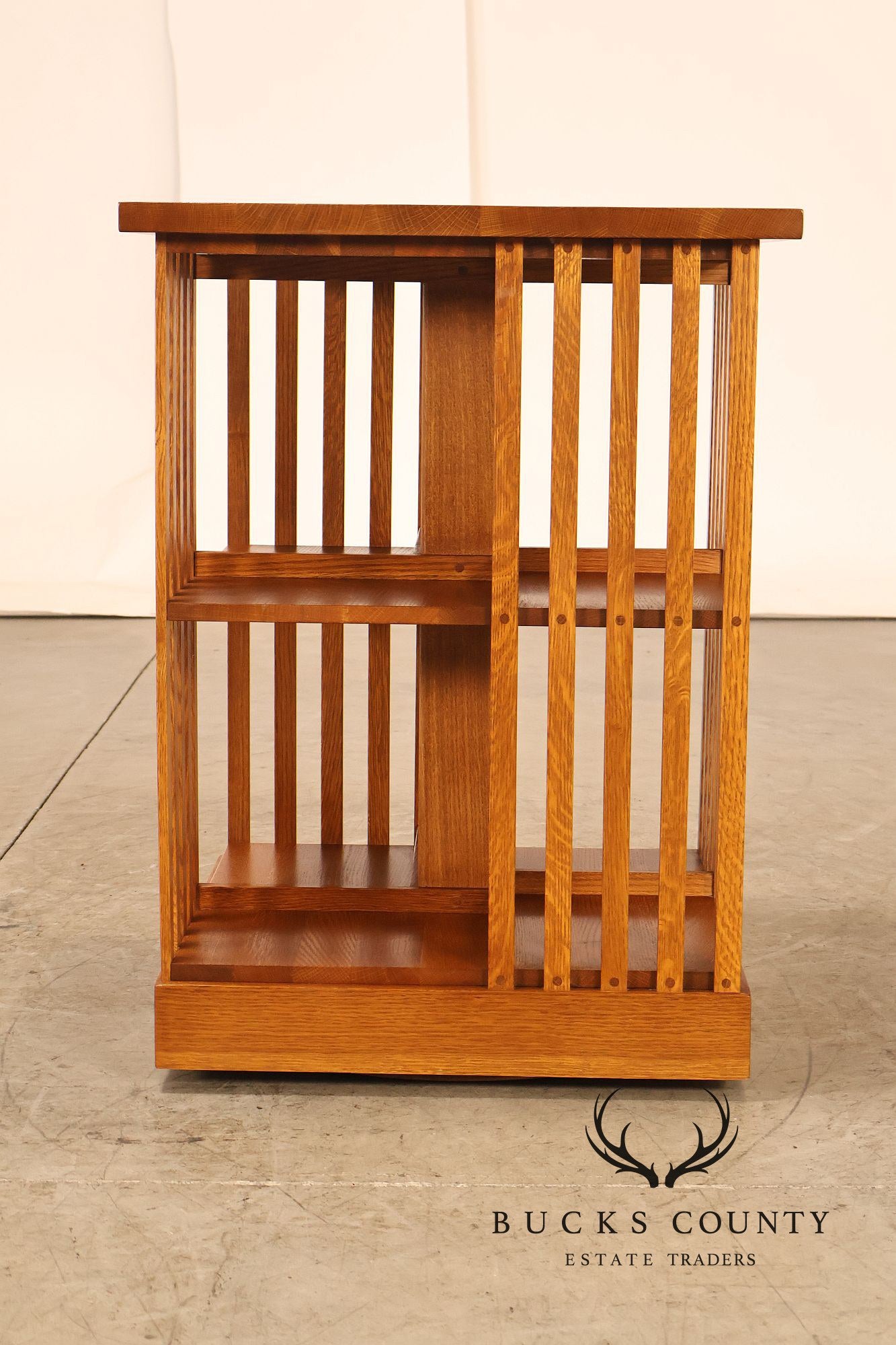 Stickley Mission Collection Oak Spindle Revolving Bookcase