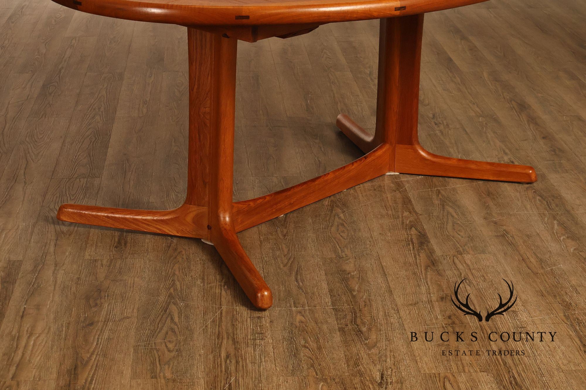 Dyrlund Danish Modern Teak Oval Extension Dining Table