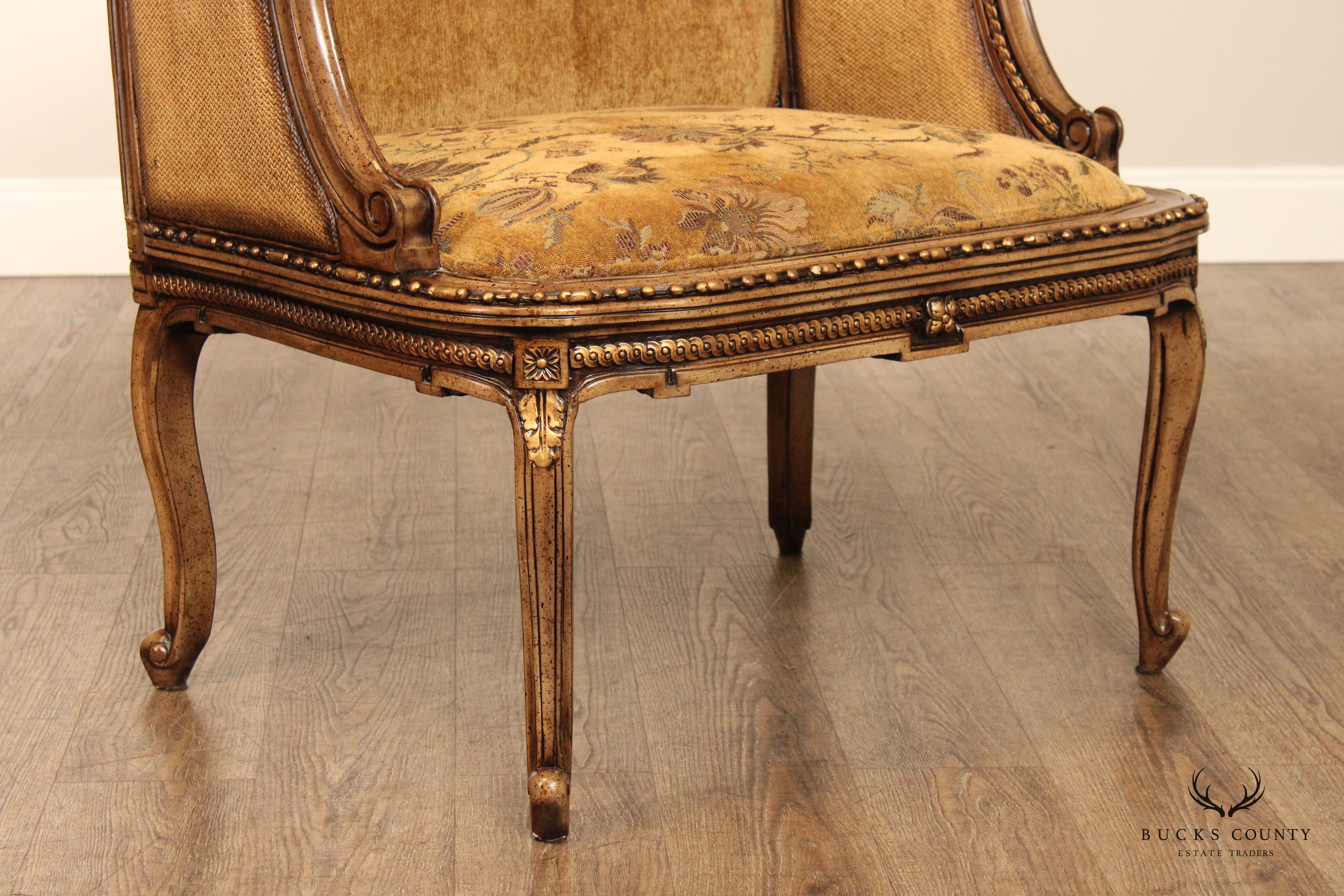 French Louis XV Style Gilt Painted Armchair