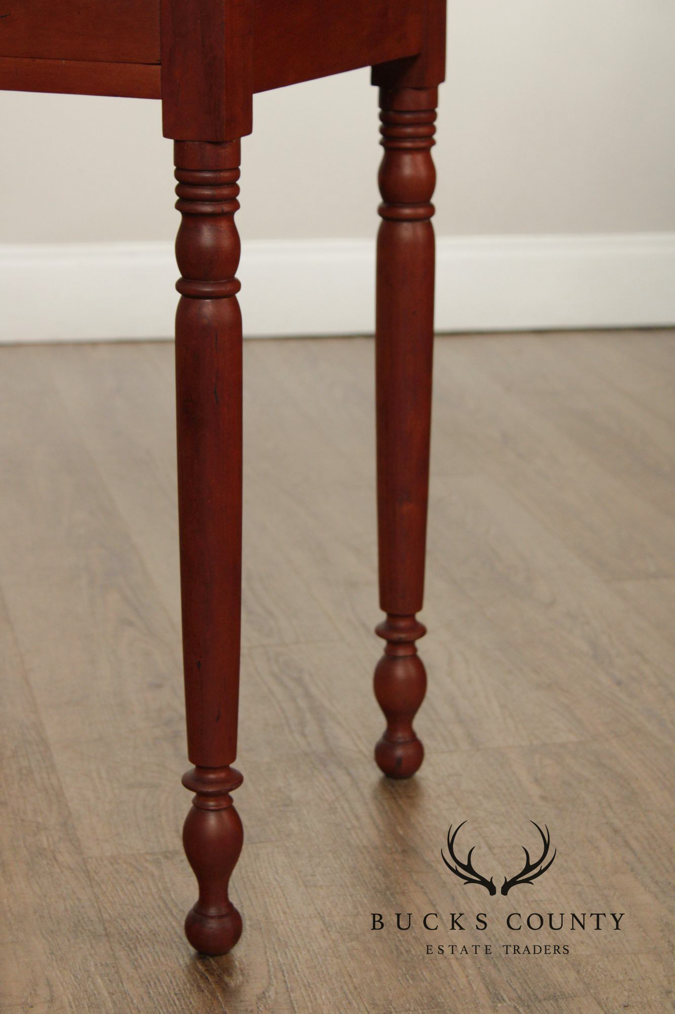 Antique American Poplar Empire One Drawer Work Table