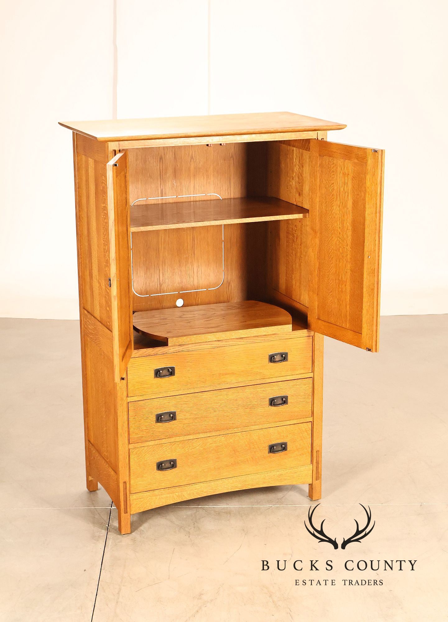 Stickley Mission Collection Oak Entertainment Armoire