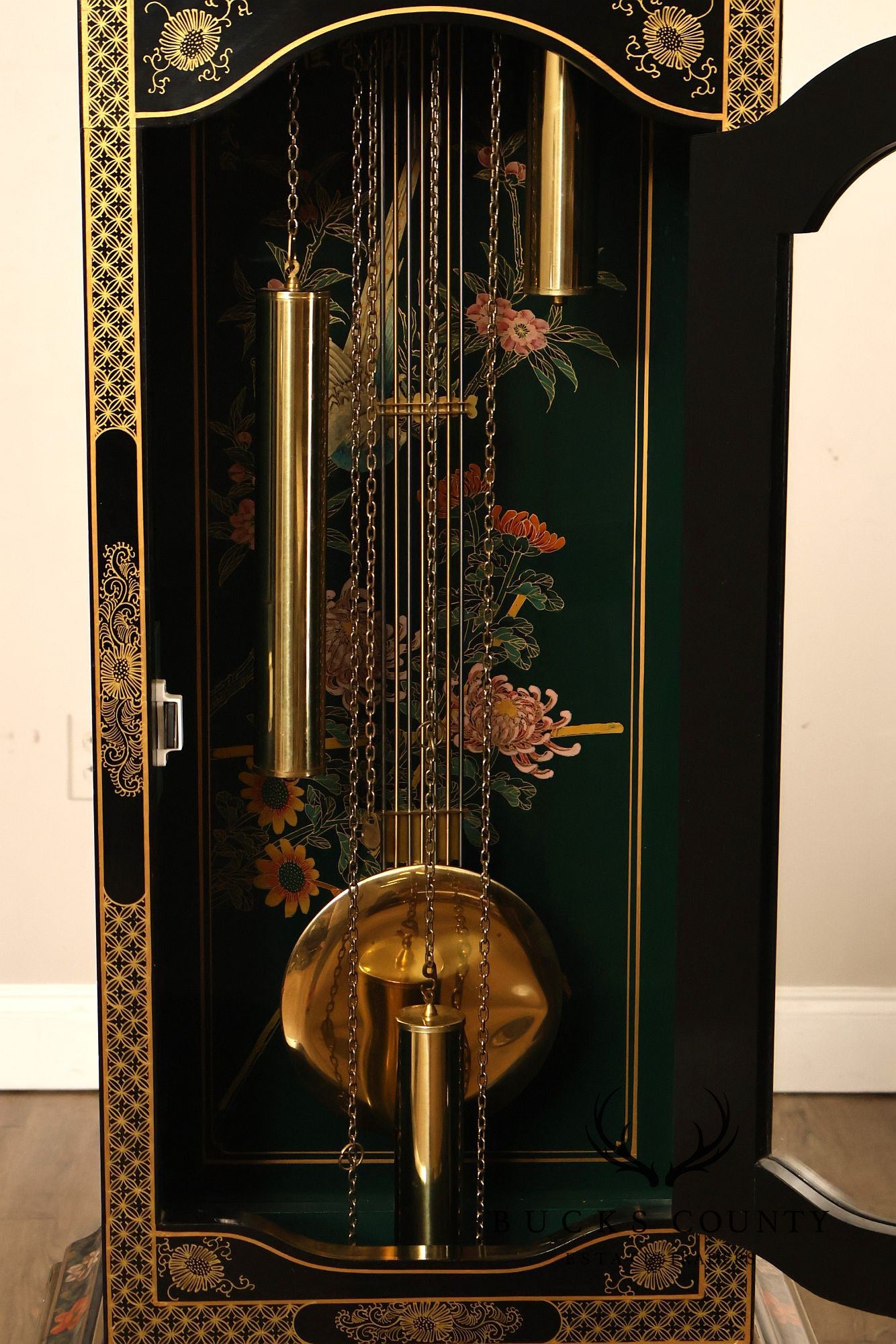 Hermle Chinoiserie Style Tall Case Grandfather Clock