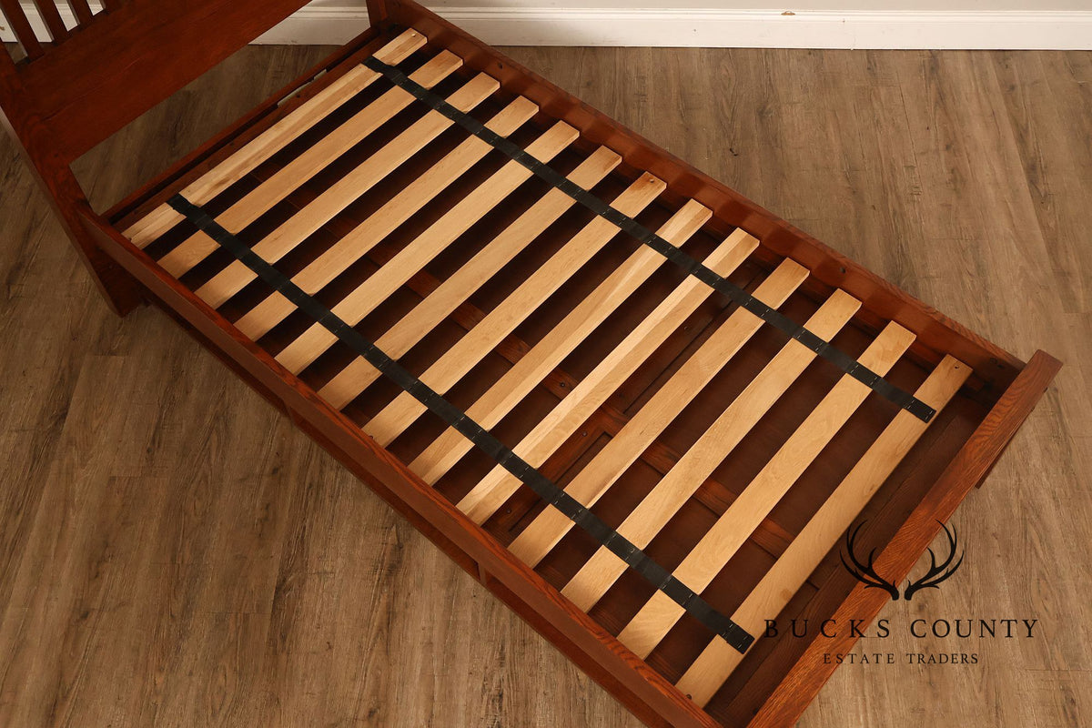 Stickley Antiquities Collection Mission Oak Twin Storage Bed