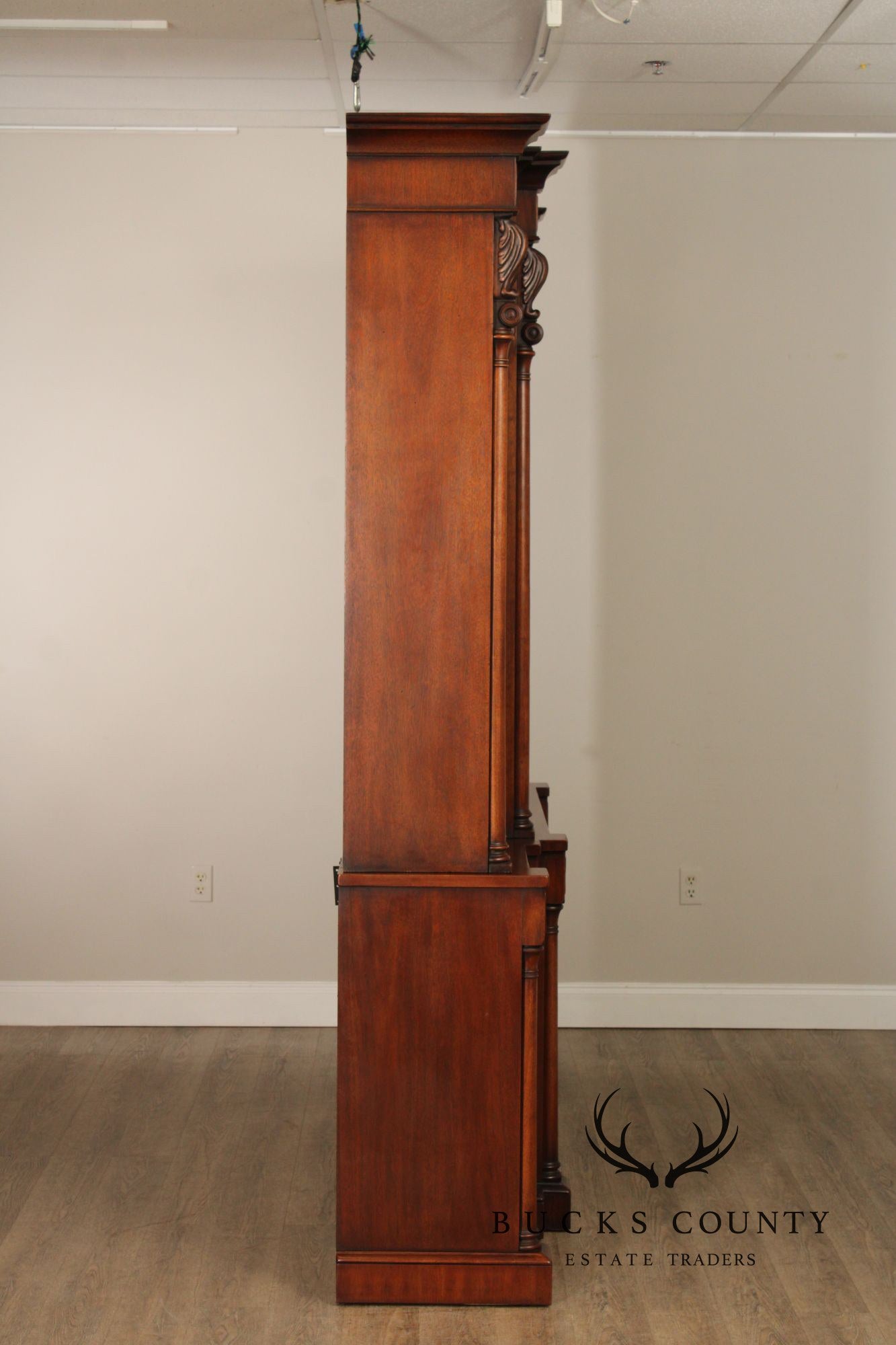 Ralph Lauren 'Weathersby' Monumental Carved Mahogany Bookcase