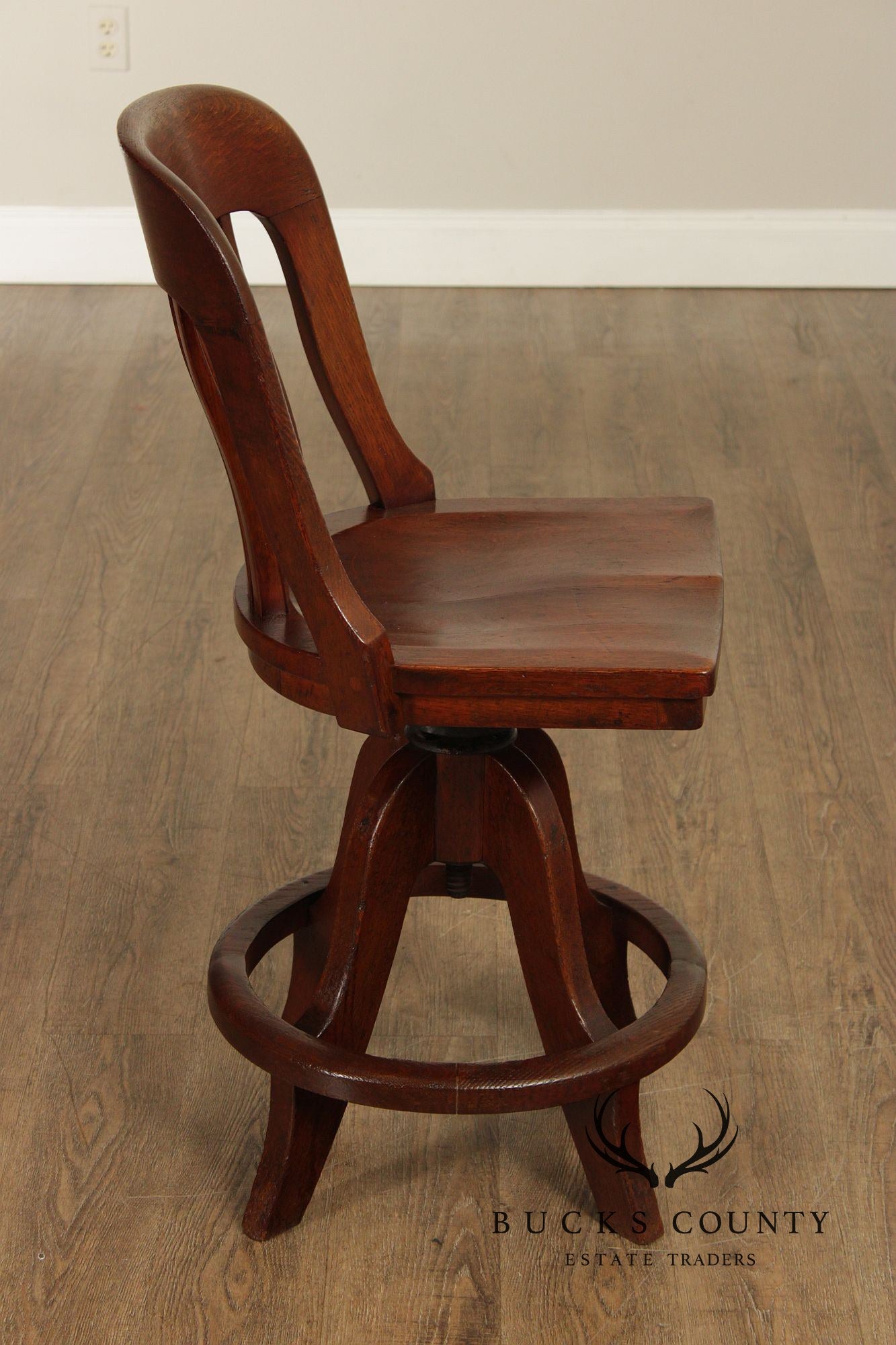 B.L. Marble Chair Antique Oak Swivel Clerk  or Drafting Chair