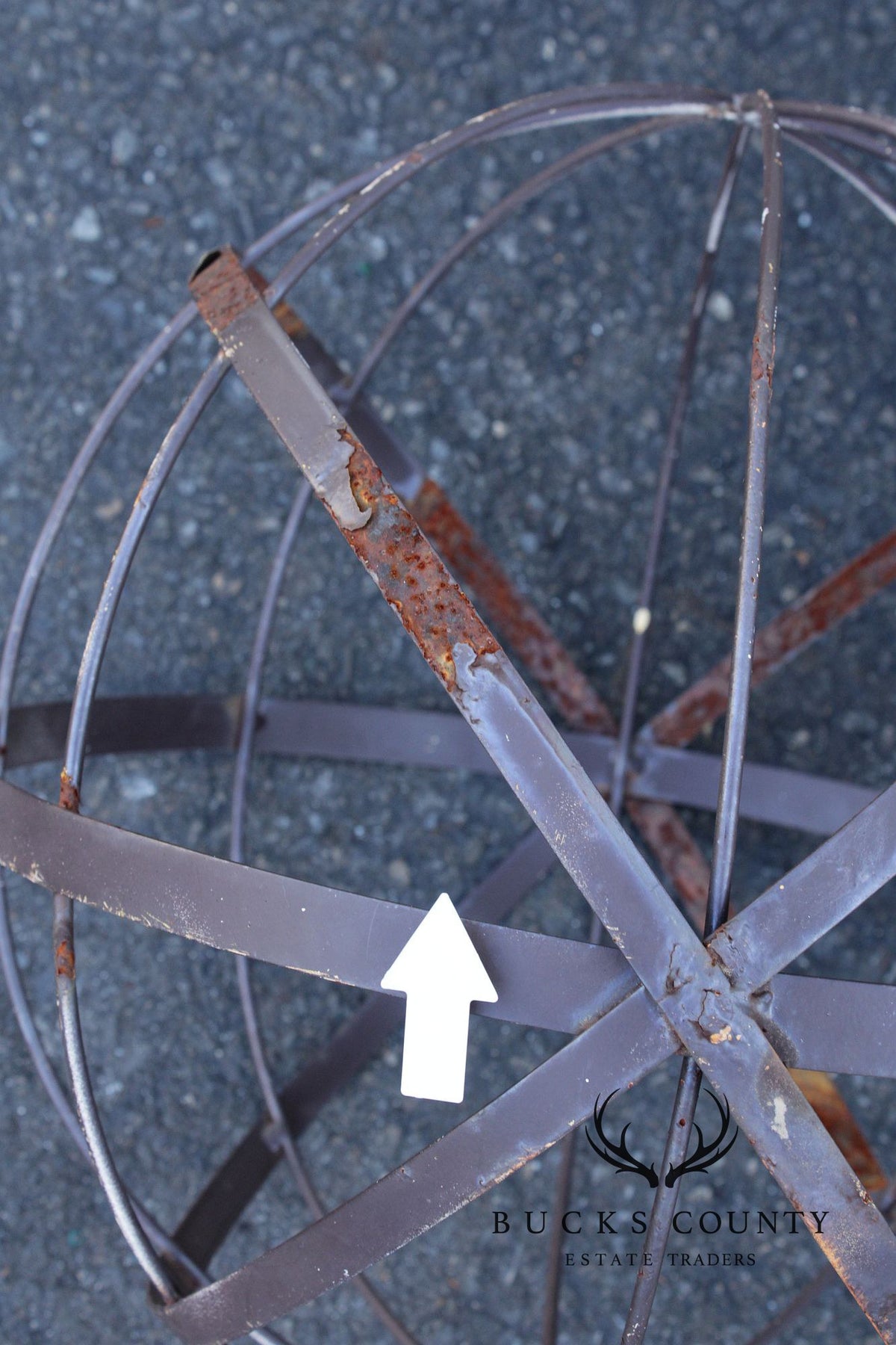 Pair of Steel Outdoor Garden Armillary Spheres