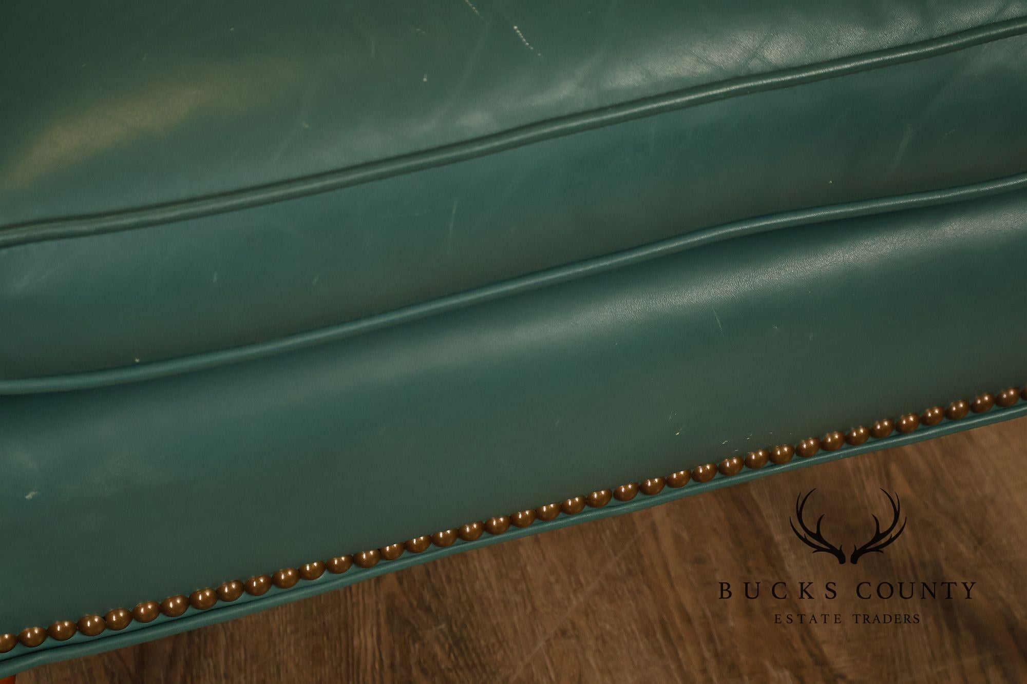 Distinction Furniture Chippendale Style Green Leather Wingback Armchair