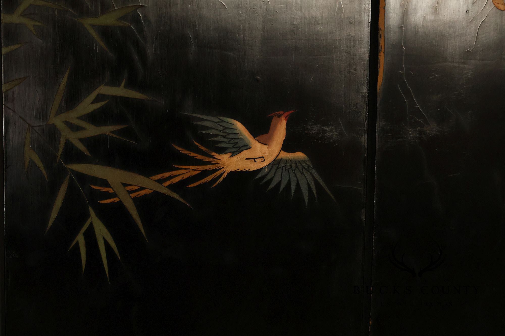 Chinese Coromandel Style Pair Of Eight Panel Folding Screens