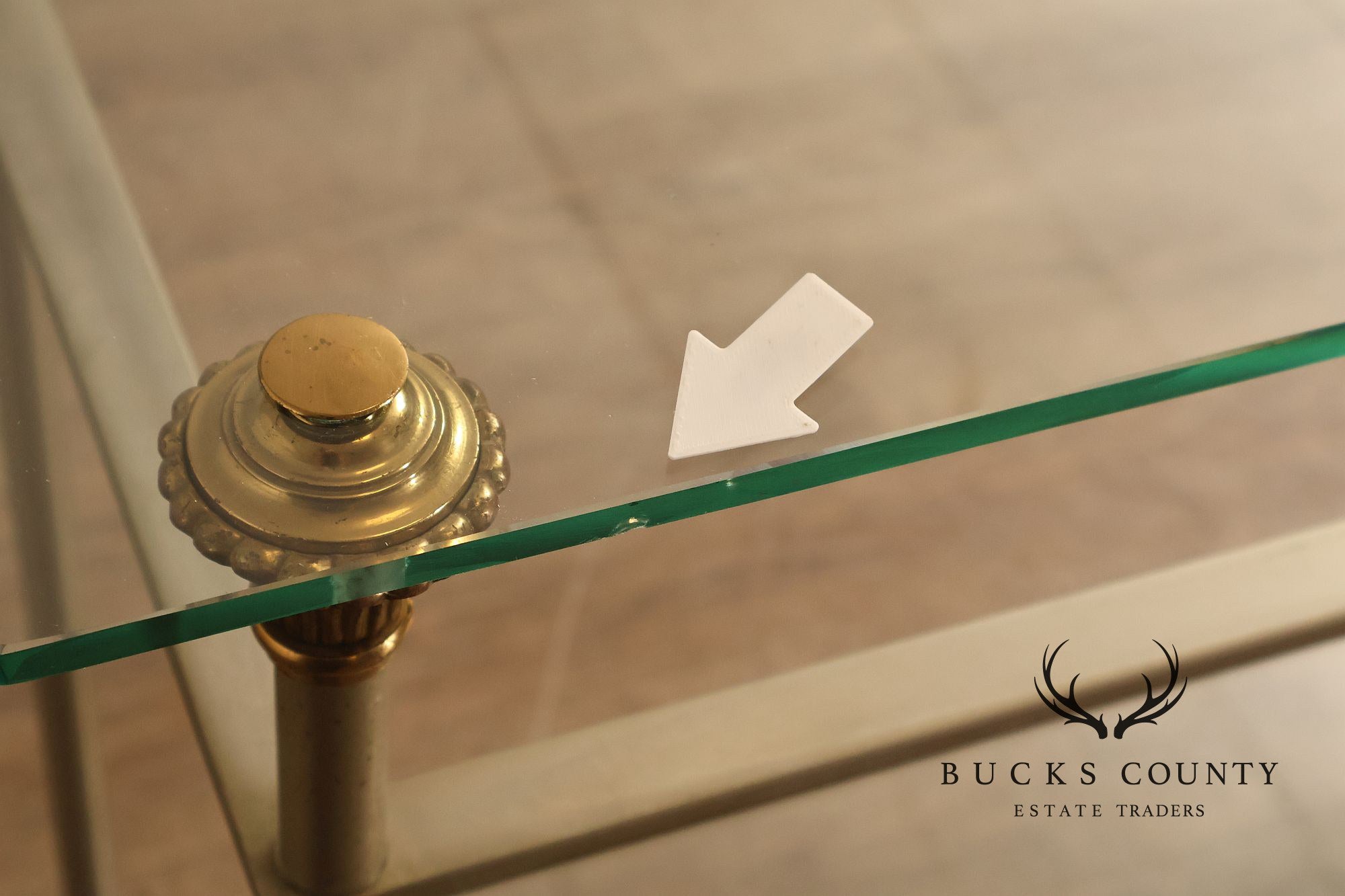 Directoire Style Italian Brass Steel And Glass Two Tier Console Table