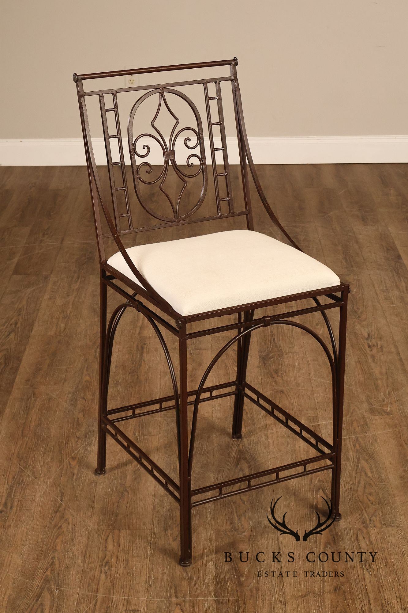 French Art Deco Style Set of Four Counter Stools