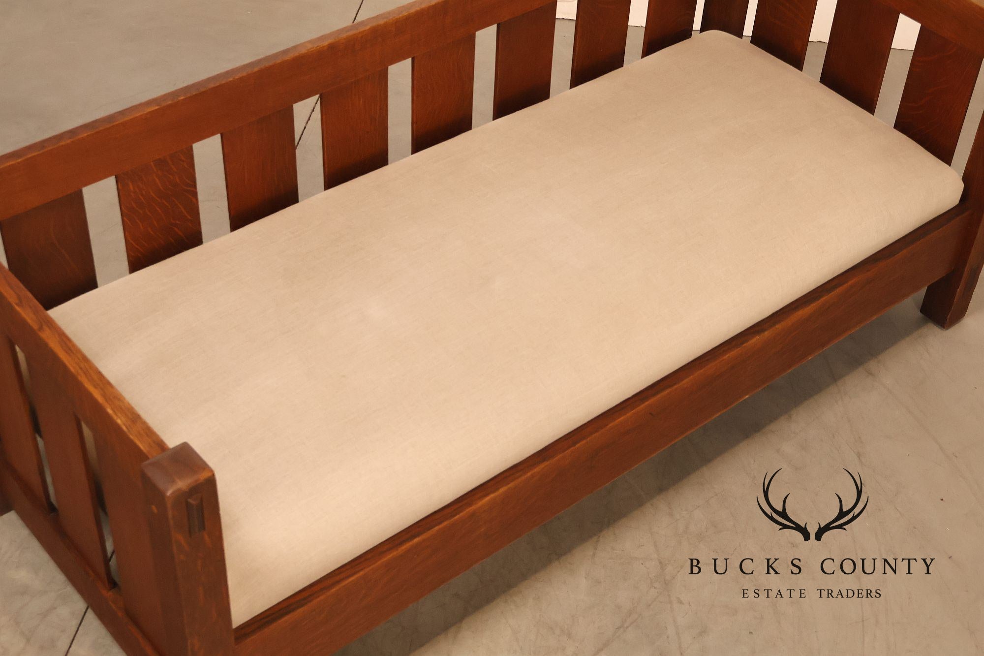 Antique Gustav Stickley No. 208 Arts And Crafts Mission Oak Settle