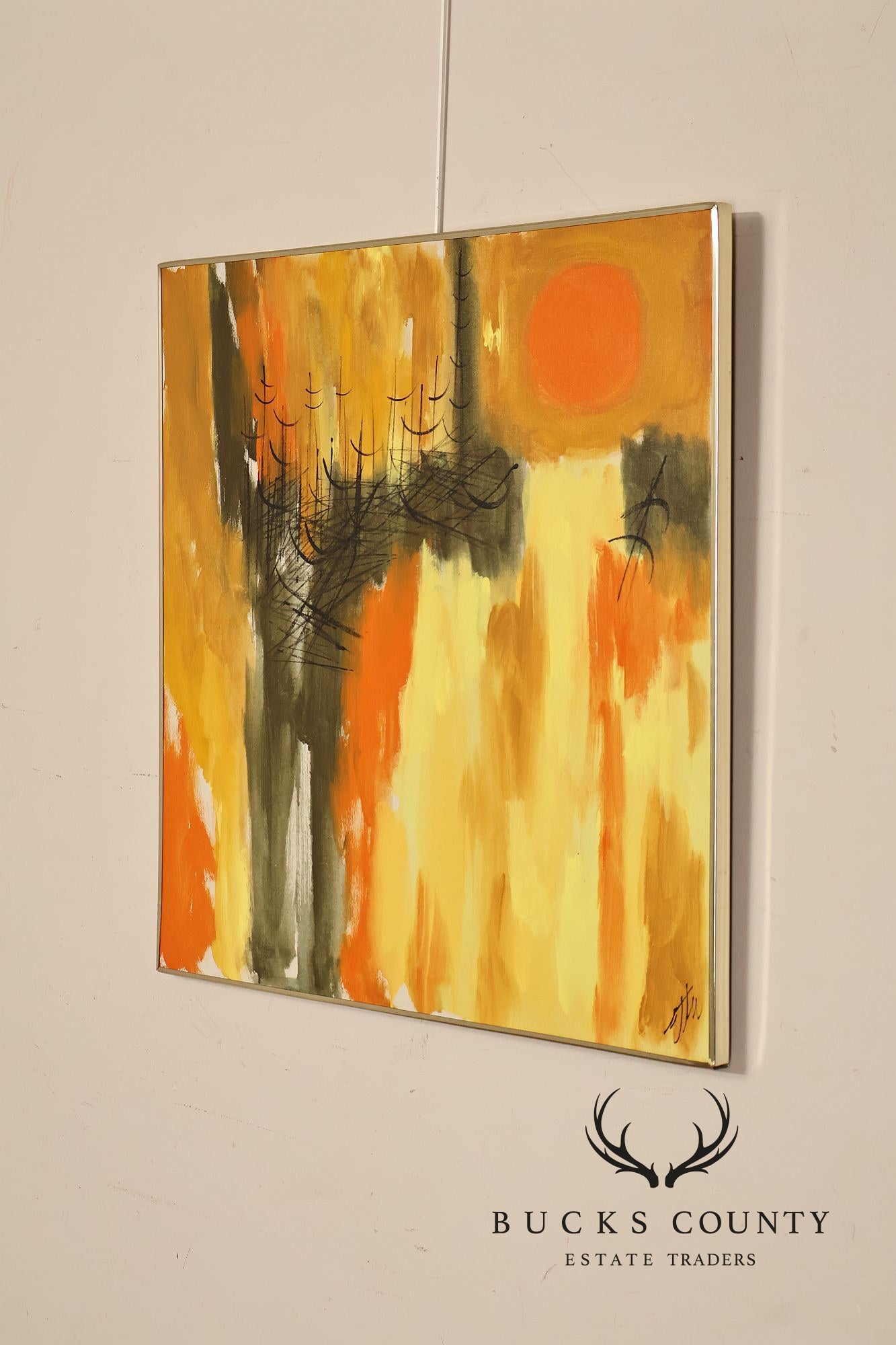 Etta Benjamin Cien Mid Century Modern Abstract Oil Painting