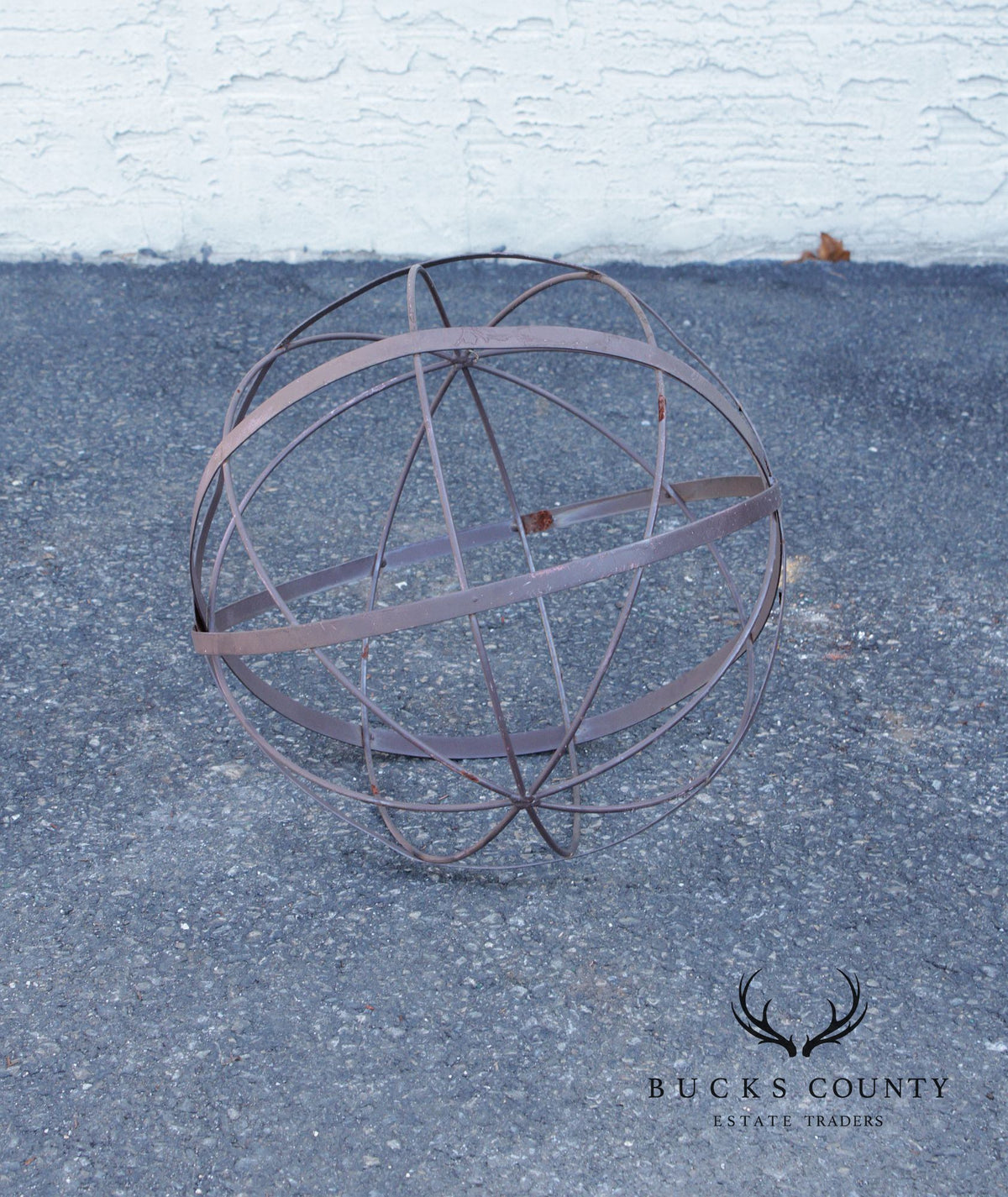 Pair of Steel Outdoor Garden Armillary Spheres