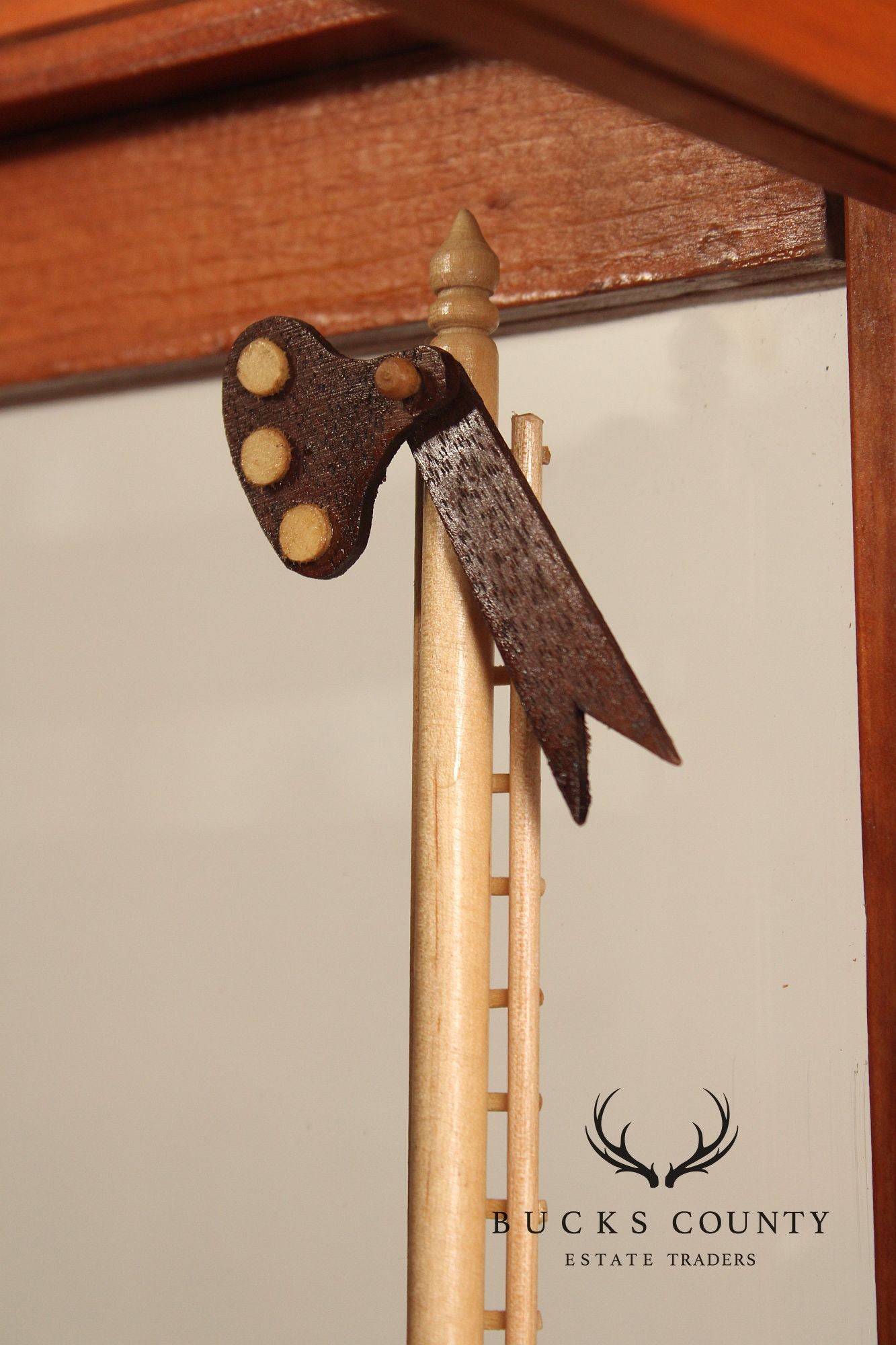 Philip Jacoby Carved Wood Model Train in Display Case