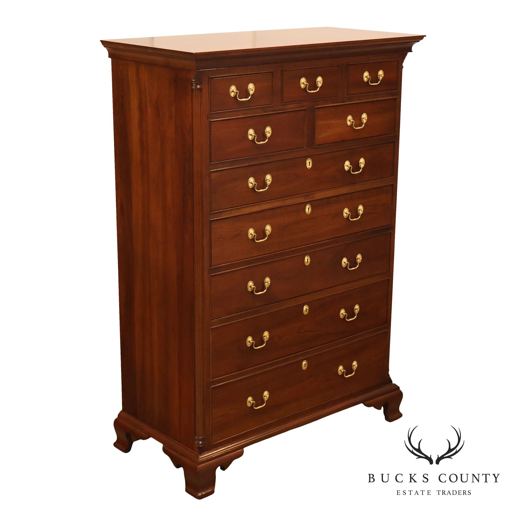 Stickley Chippendale Style Cherry Tall Chest