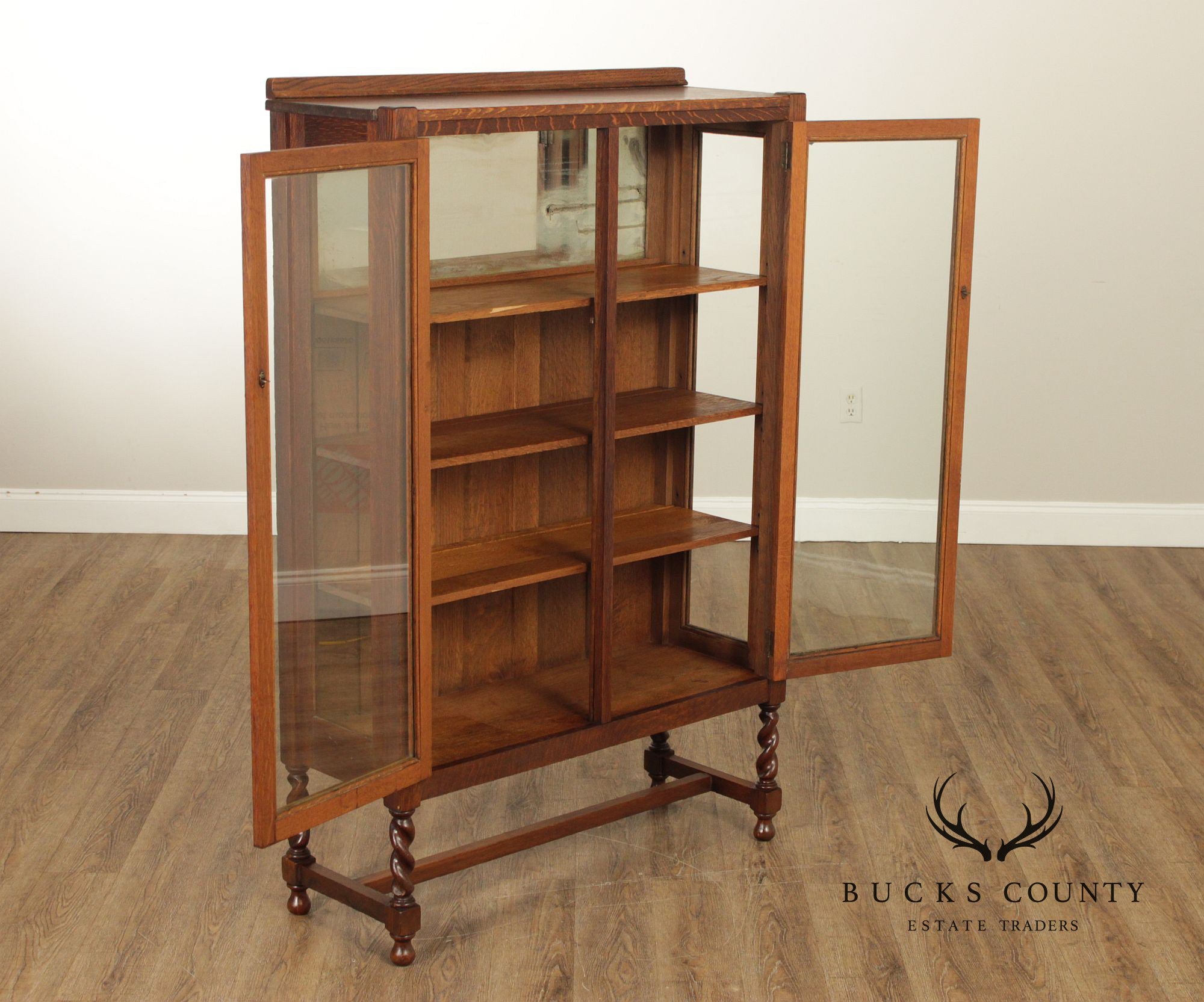 Stickley Brothers Antique Mission Oak Glass China Cabinet