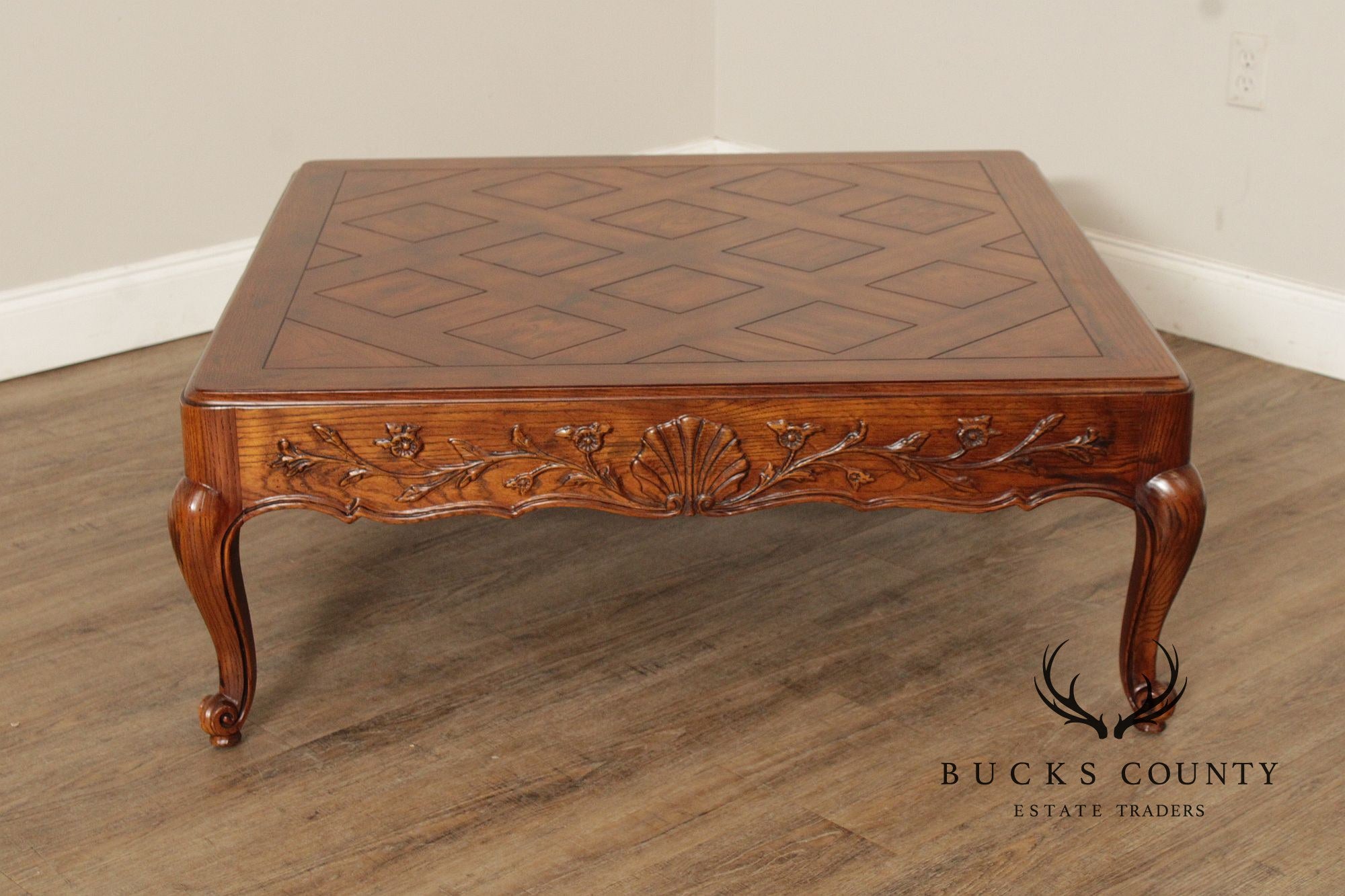 Henredon French Provincial Style Carved Oak Coffee Table