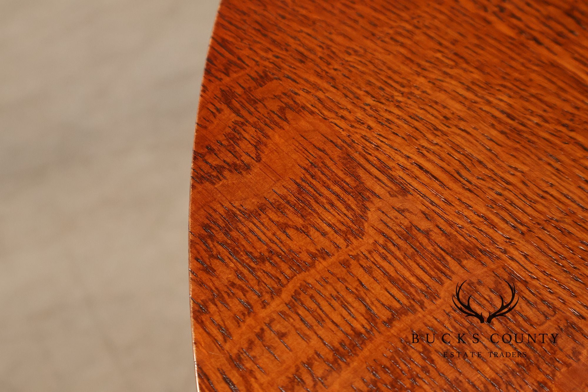 Stickley Mission Collection 46" Round Oak Pedestal Dining Table