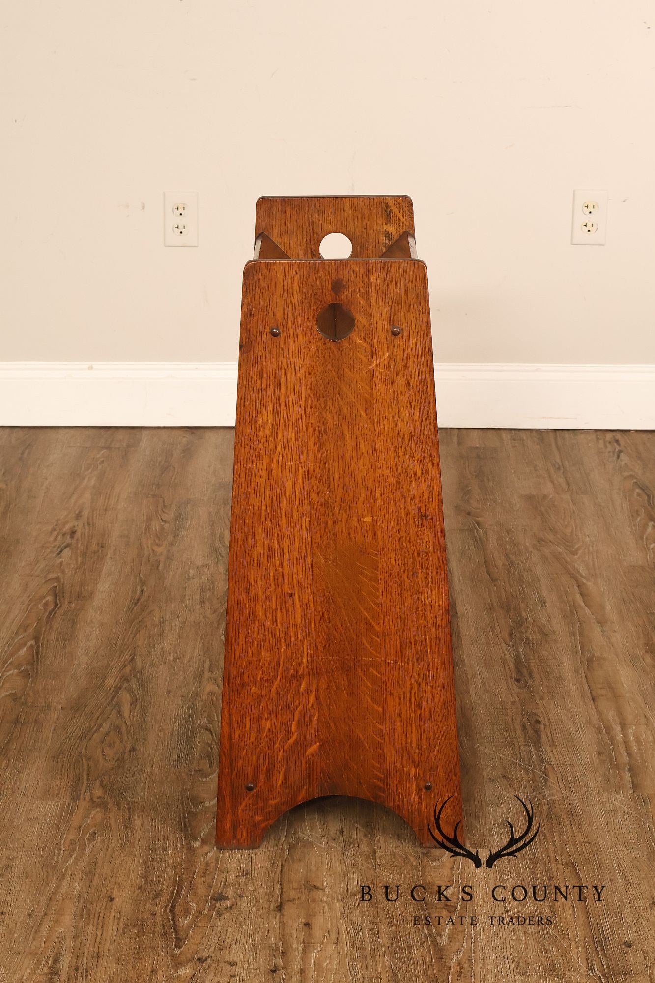 Antique Arts And Crafts Book Trough Magazine Stand
