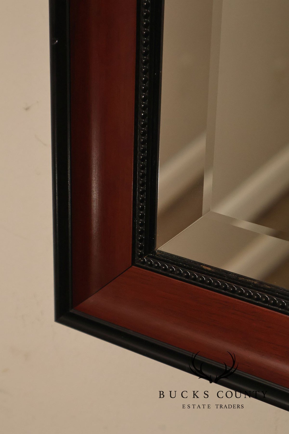 Traditional Mahogany Finish Beveled Wall Mirror