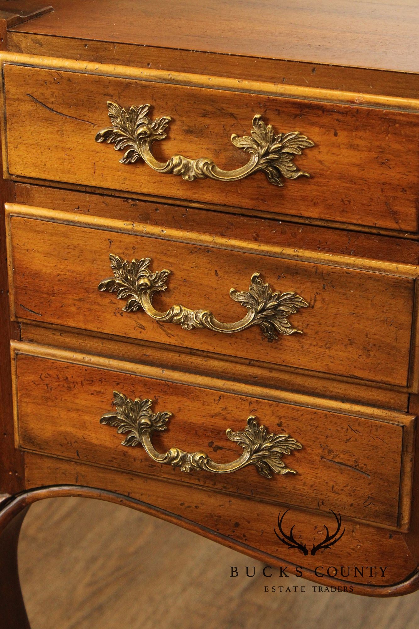 Baker Furniture French Louis XV Style Walnut Writing Desk