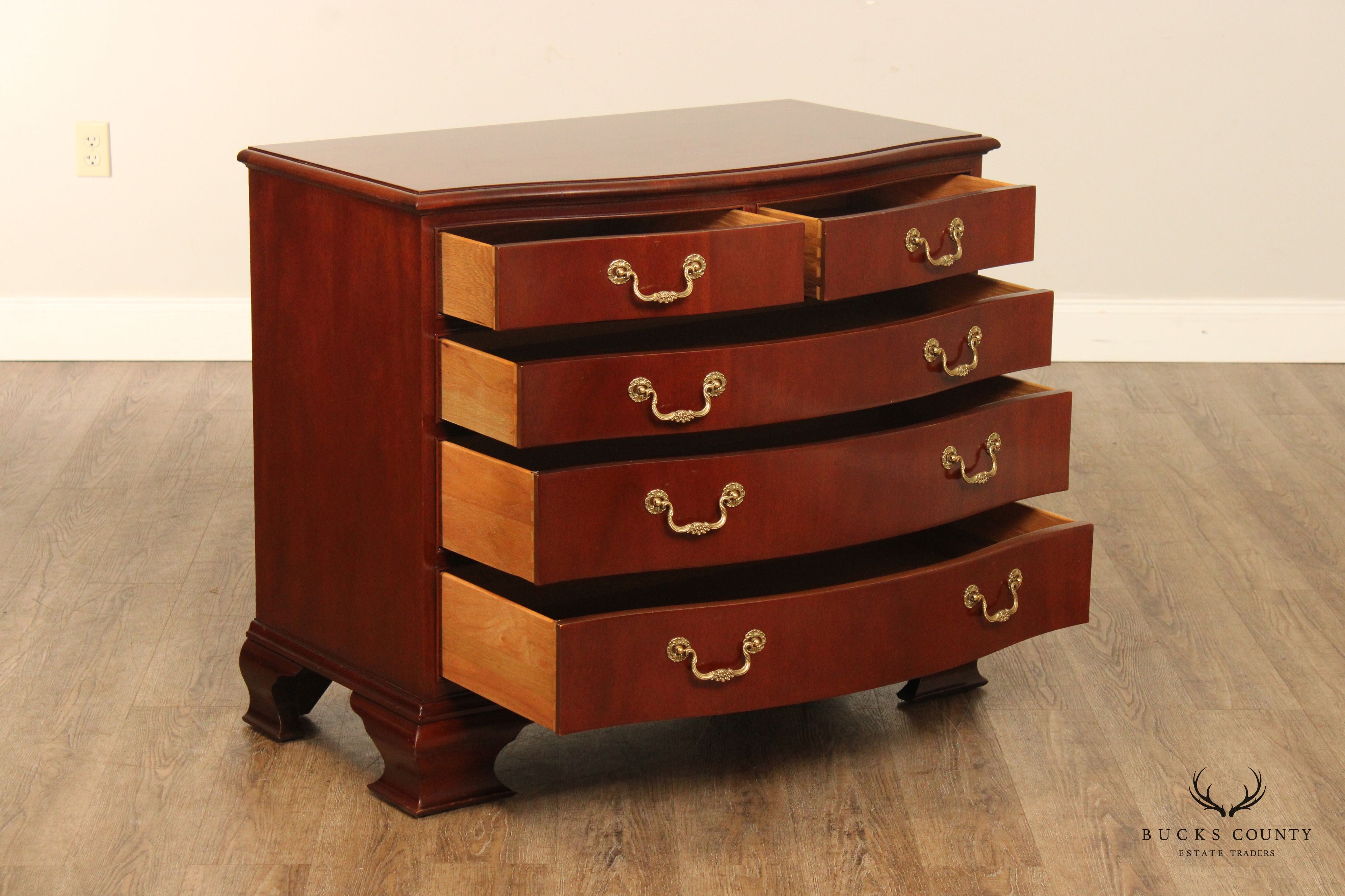 Baker Georgian Style Mahogany Serpentine Chest of Drawers