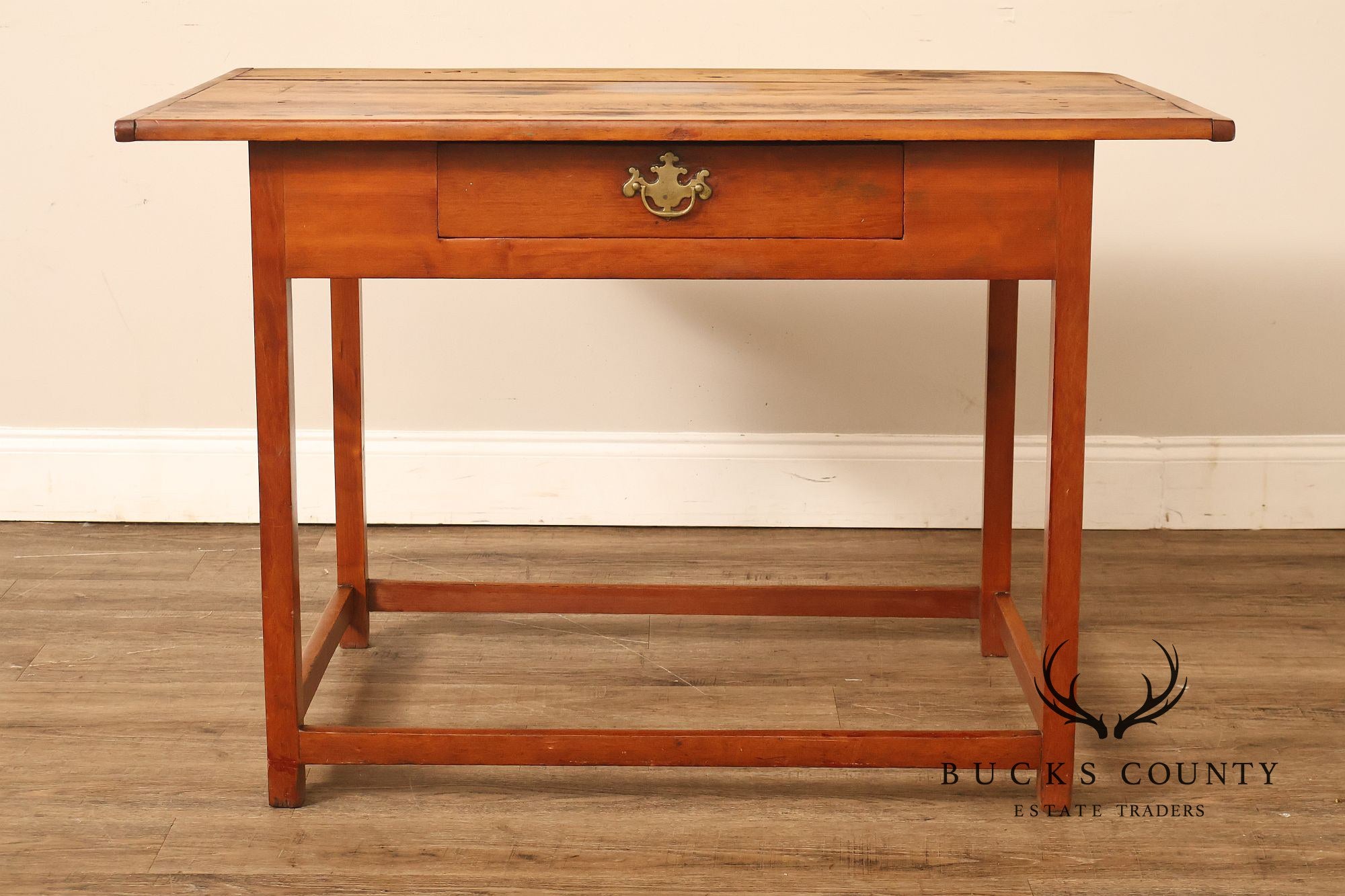 Antique Early American Plank Top Tavern Table