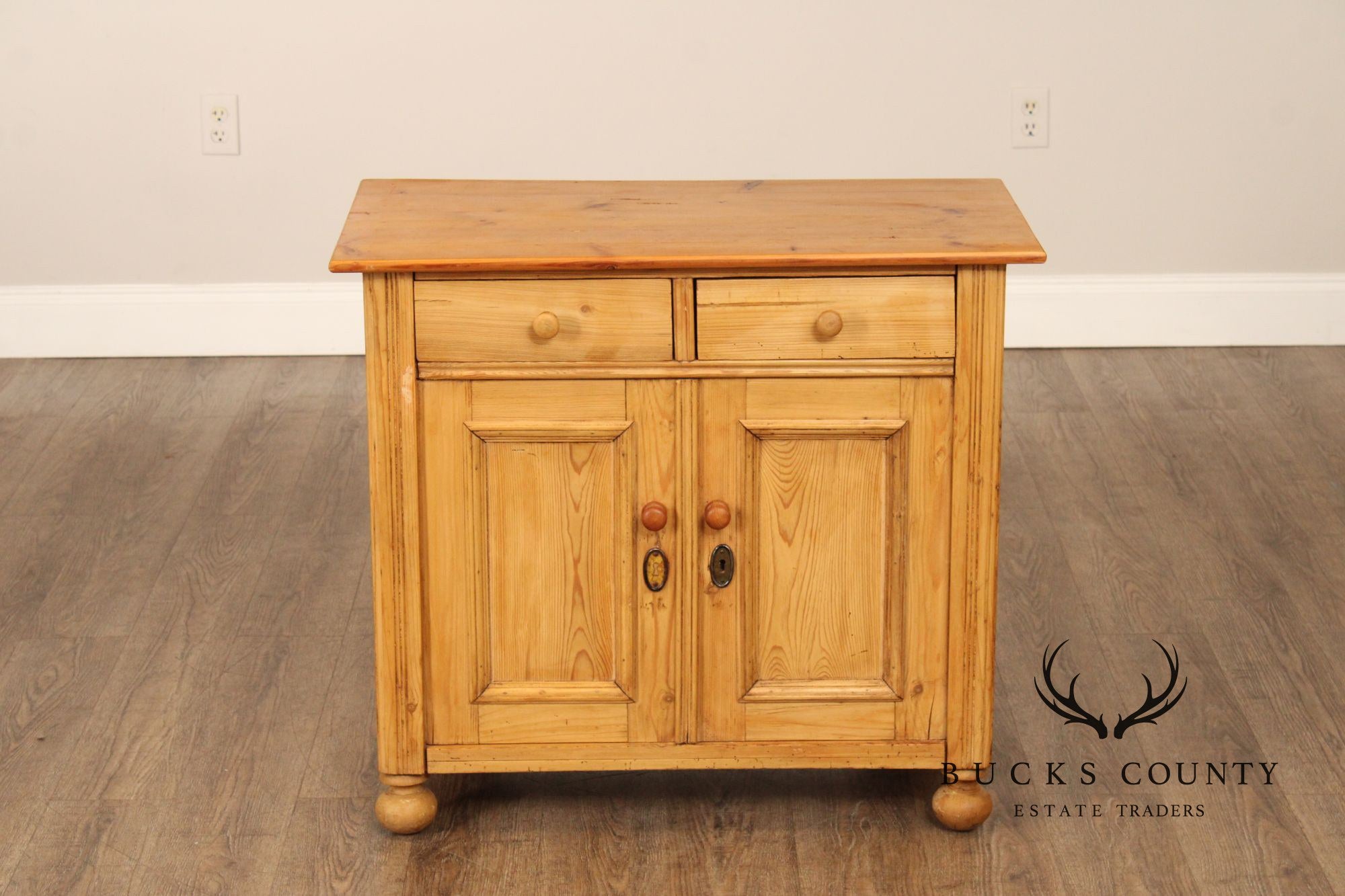 Antique English Pine Two-Door Server