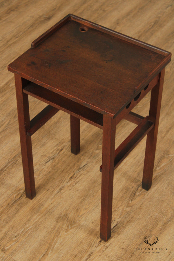 Antique Arts & Crafts Oak Telephone Side Table