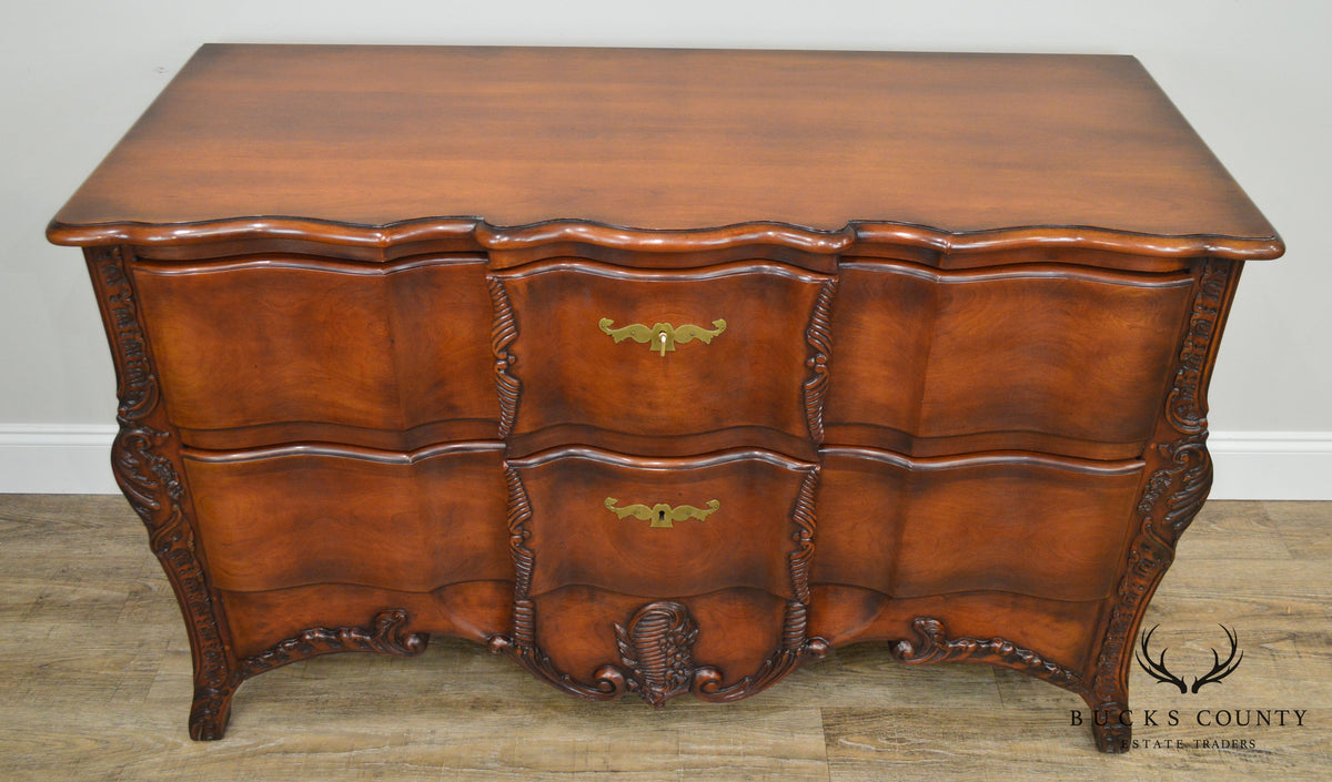 Widdicomb French Louis XV Style Fruitwood Carved Serpentine Chest of Drawers