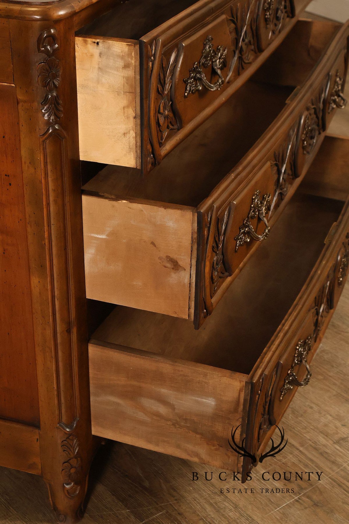 Rustic Italian Style Floral Carved Chest