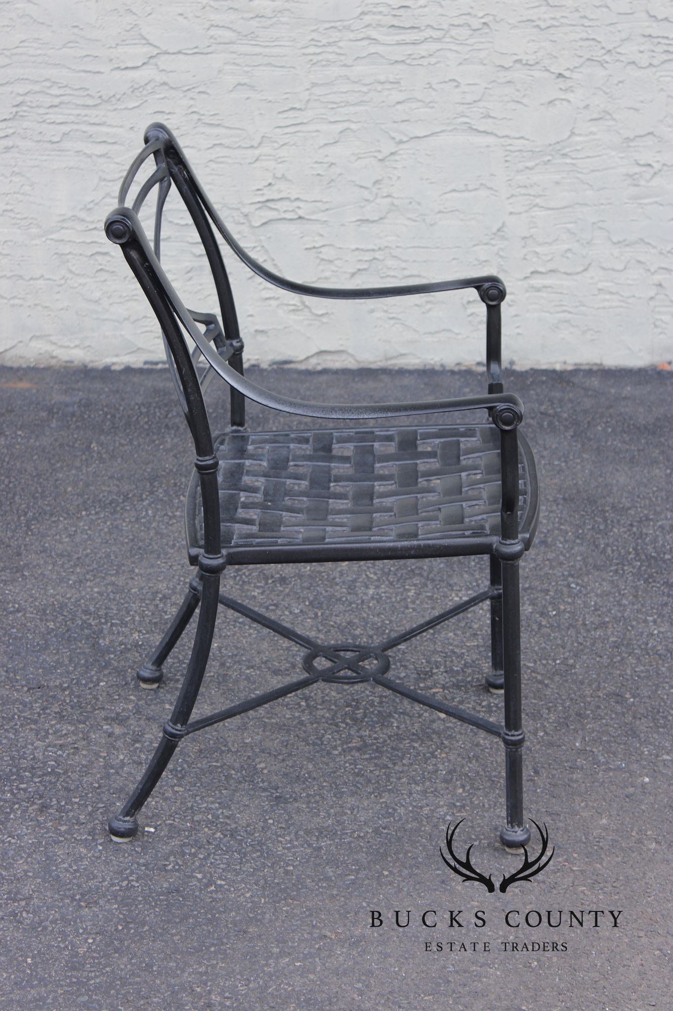 Woodard Delphi Collection Cast Aluminum Outdoor Patio Dining Table With Six Chairs Set