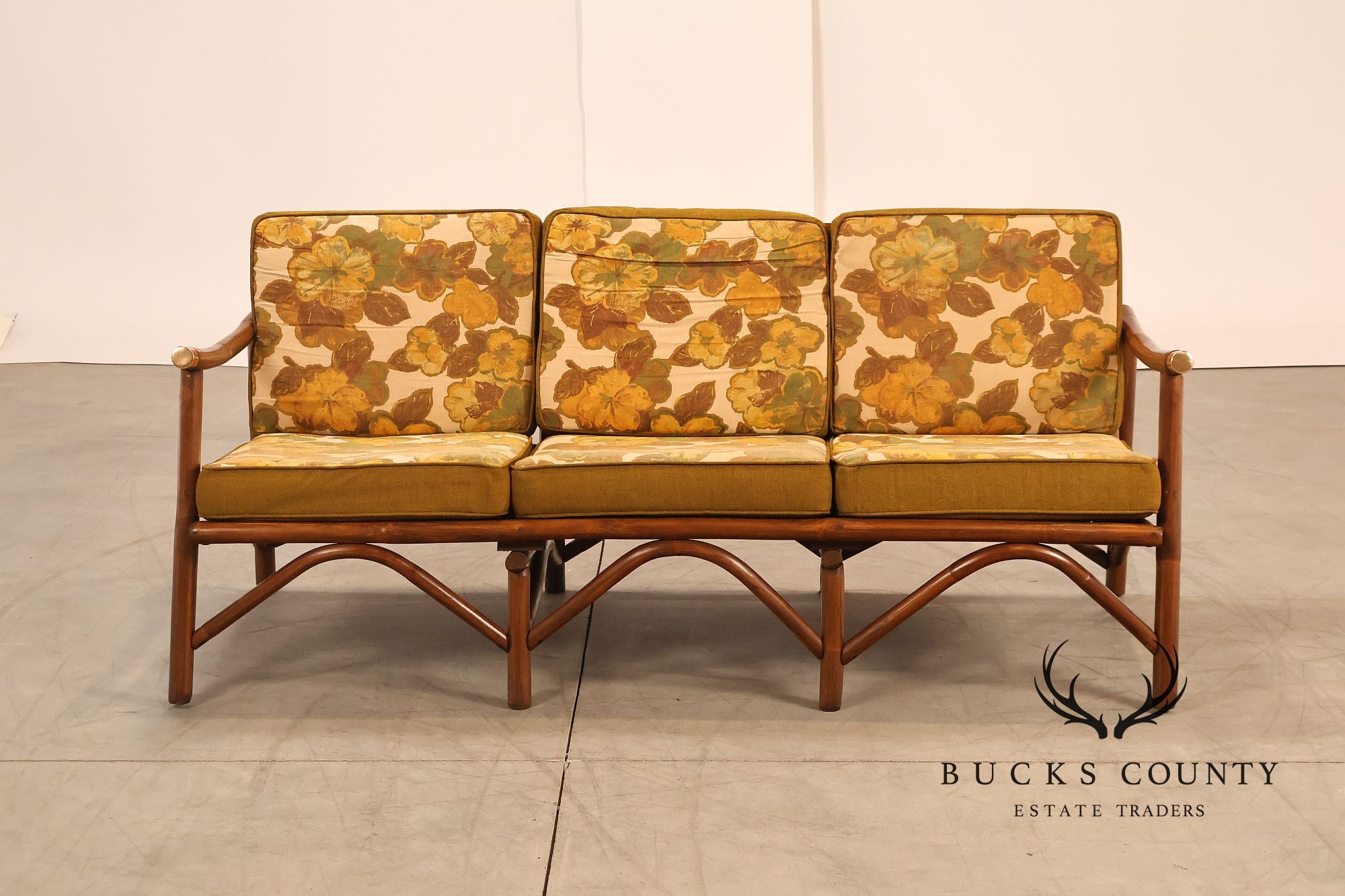 Vogue Coastal Vintage Rattan Bamboo Sofa