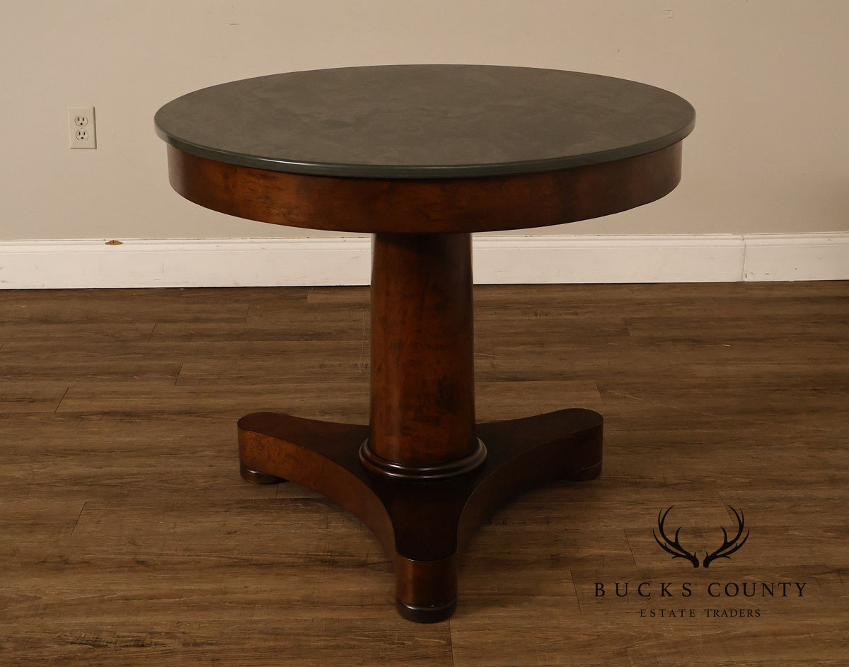 Williams Sonoma Empire Style 36” Round Stone Top Center Table