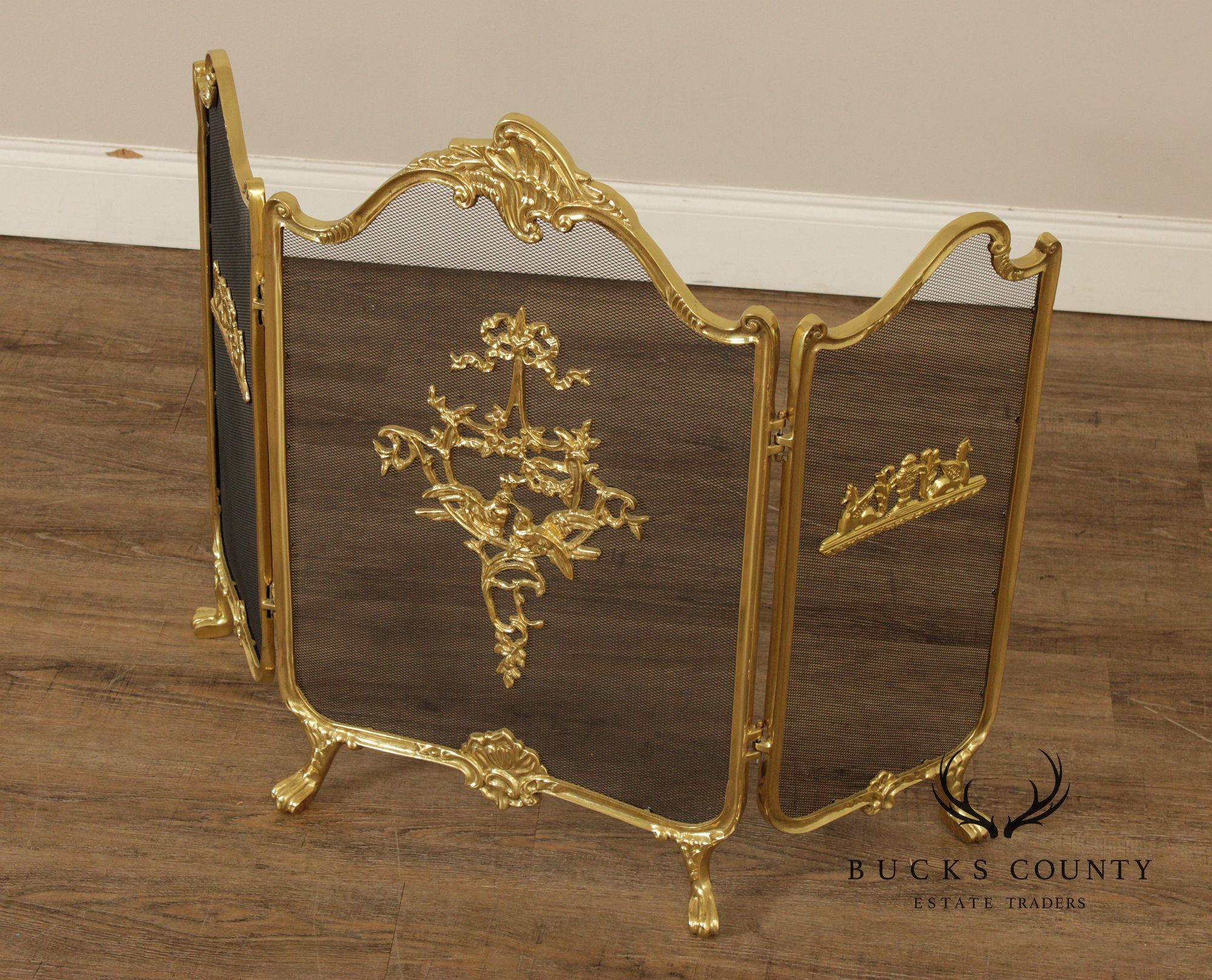 Rococo Style Quality Brass Fireplace Screen