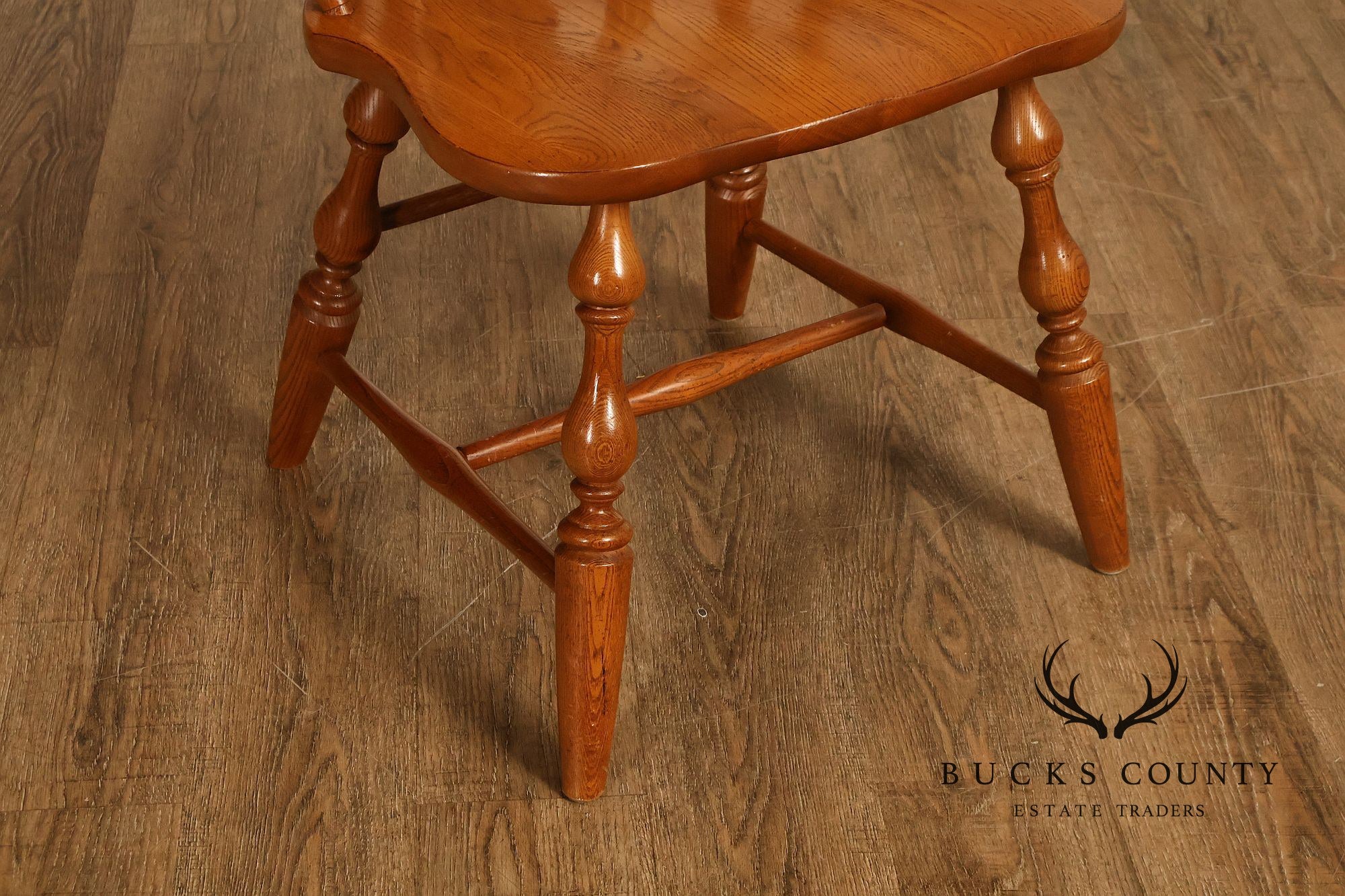 Virginia House Set of Four Oak Windsor Dining Chairs