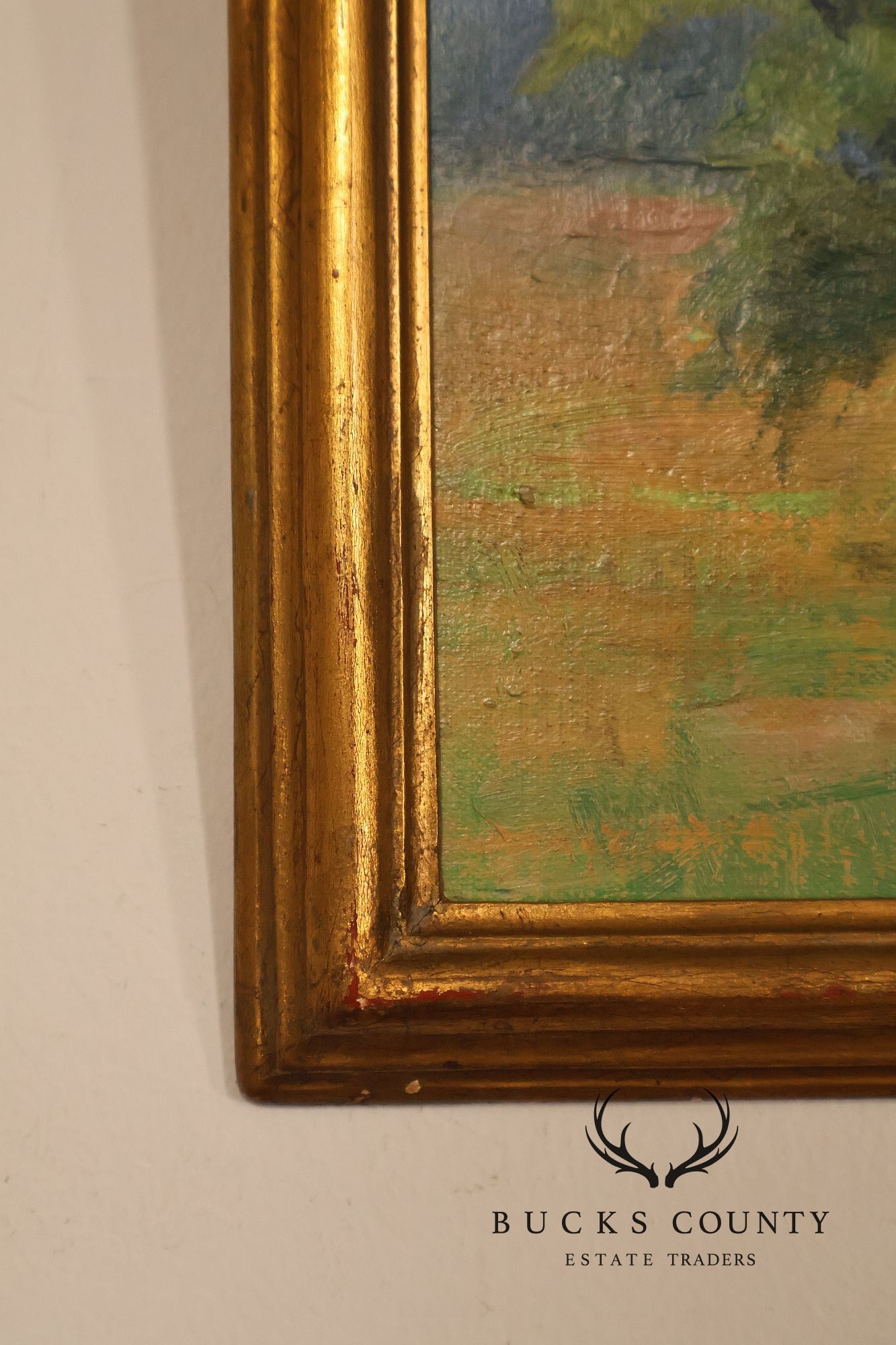 Alice Weed Framed Oil Painting, New England Farmstead