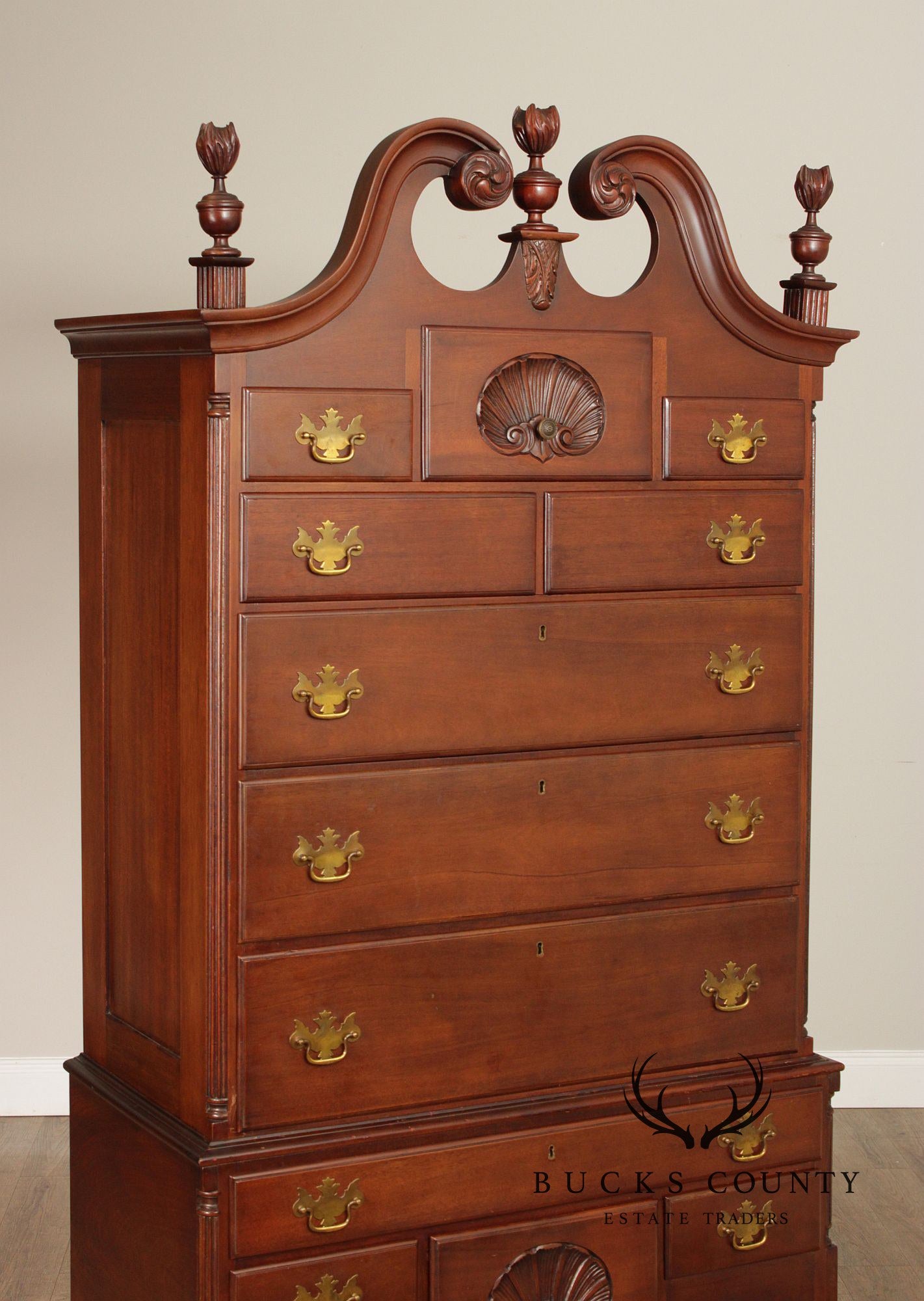 Feldenkrais Chippendale Style Mahogany Highboy Chest