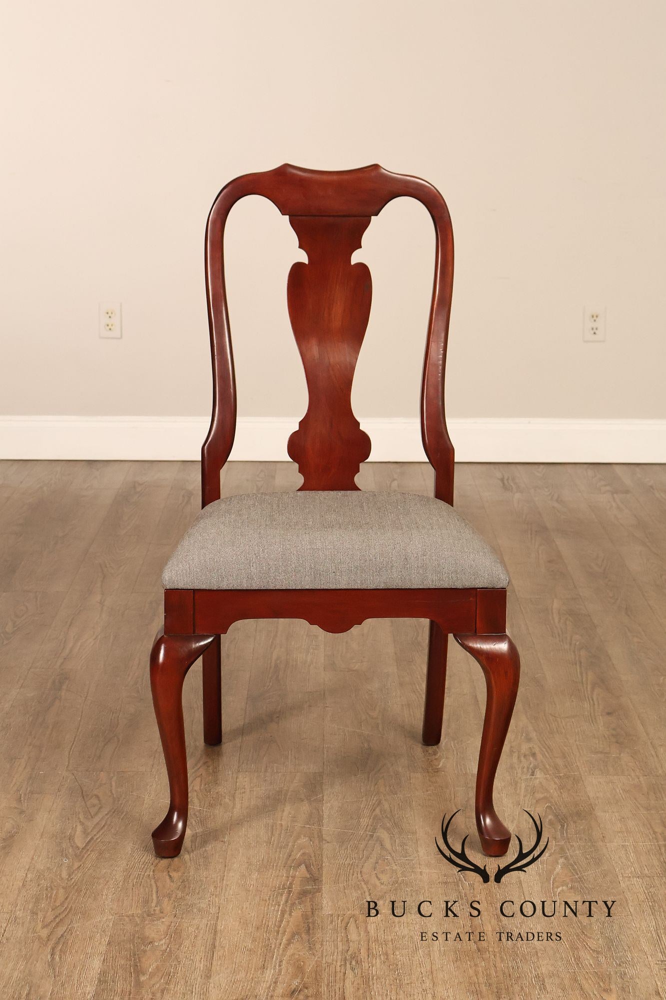 Queen Anne Style Set Of Four Cherry Side Dining Chairs