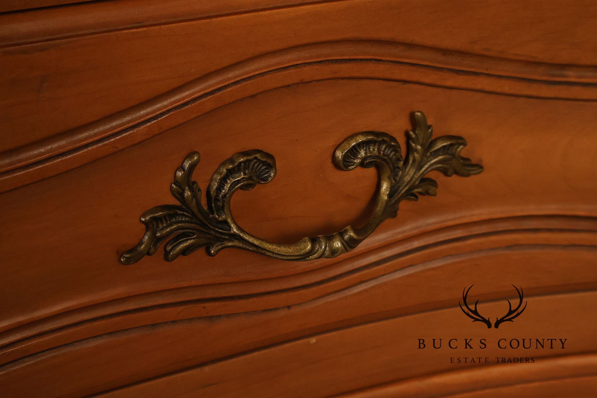 French Provincial Style Marble Top Nine Drawer Dresser
