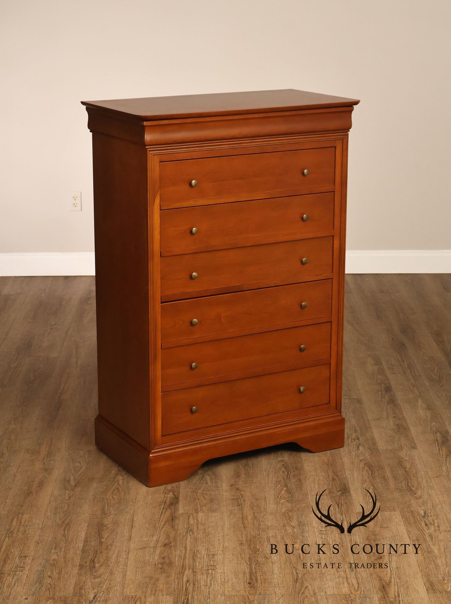 Louis Philippe Style Cherry Seven Drawer Tall Chest Of Drawers