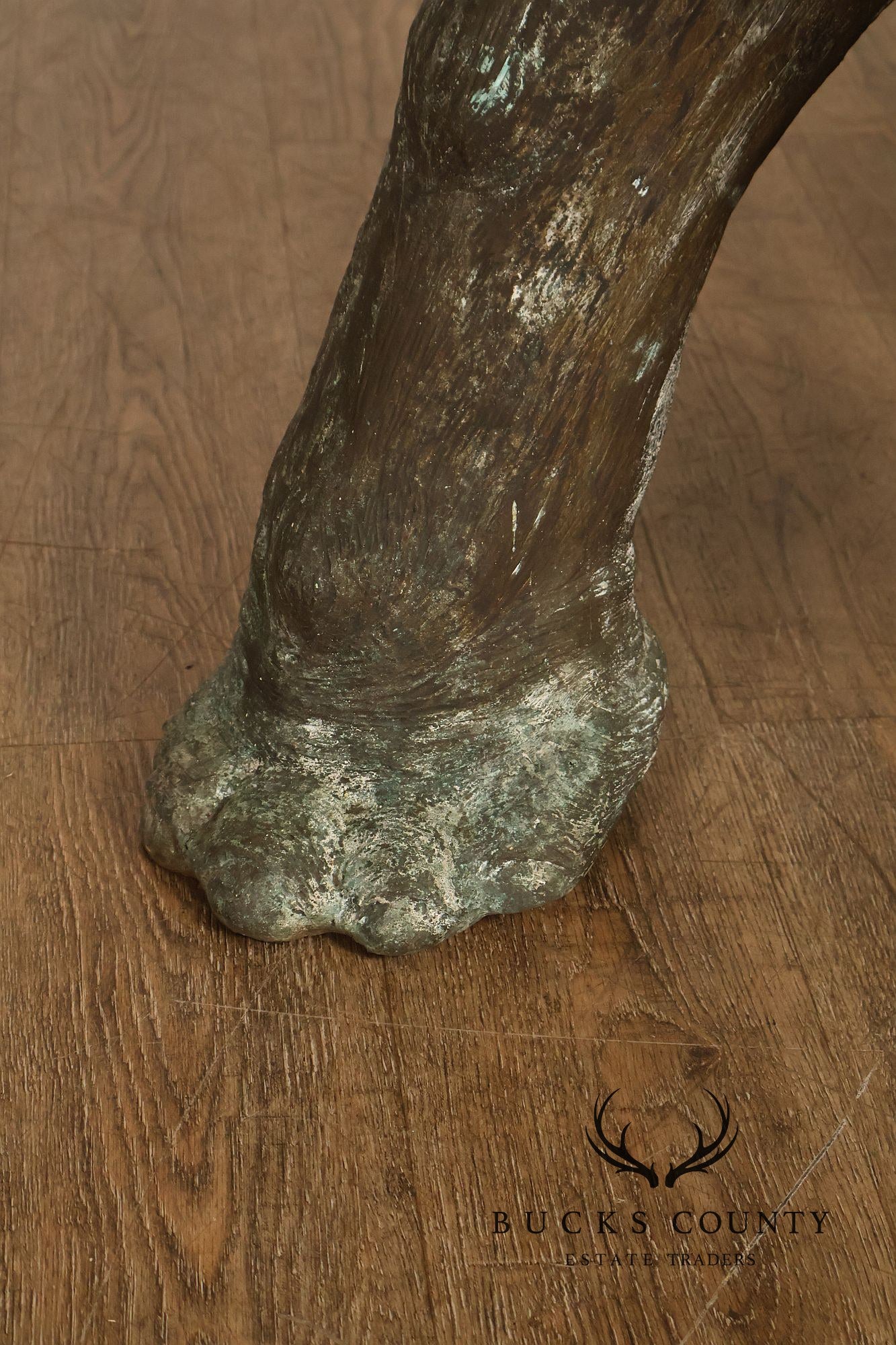Monumental Cast Bronze Raised Trunk Elephant Garden Statue