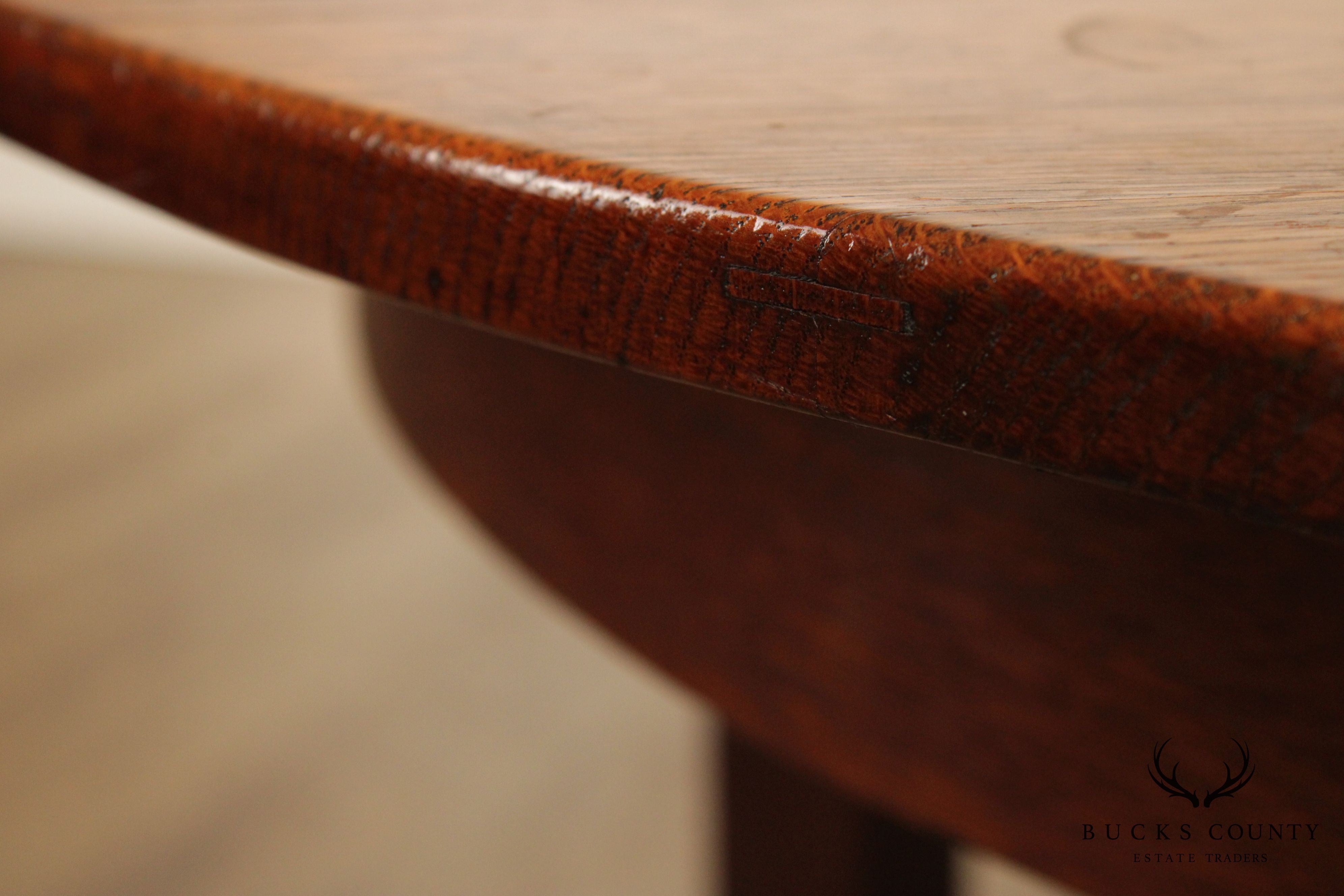 L. & J.G. Stickley Antique Round Oak Dining Table