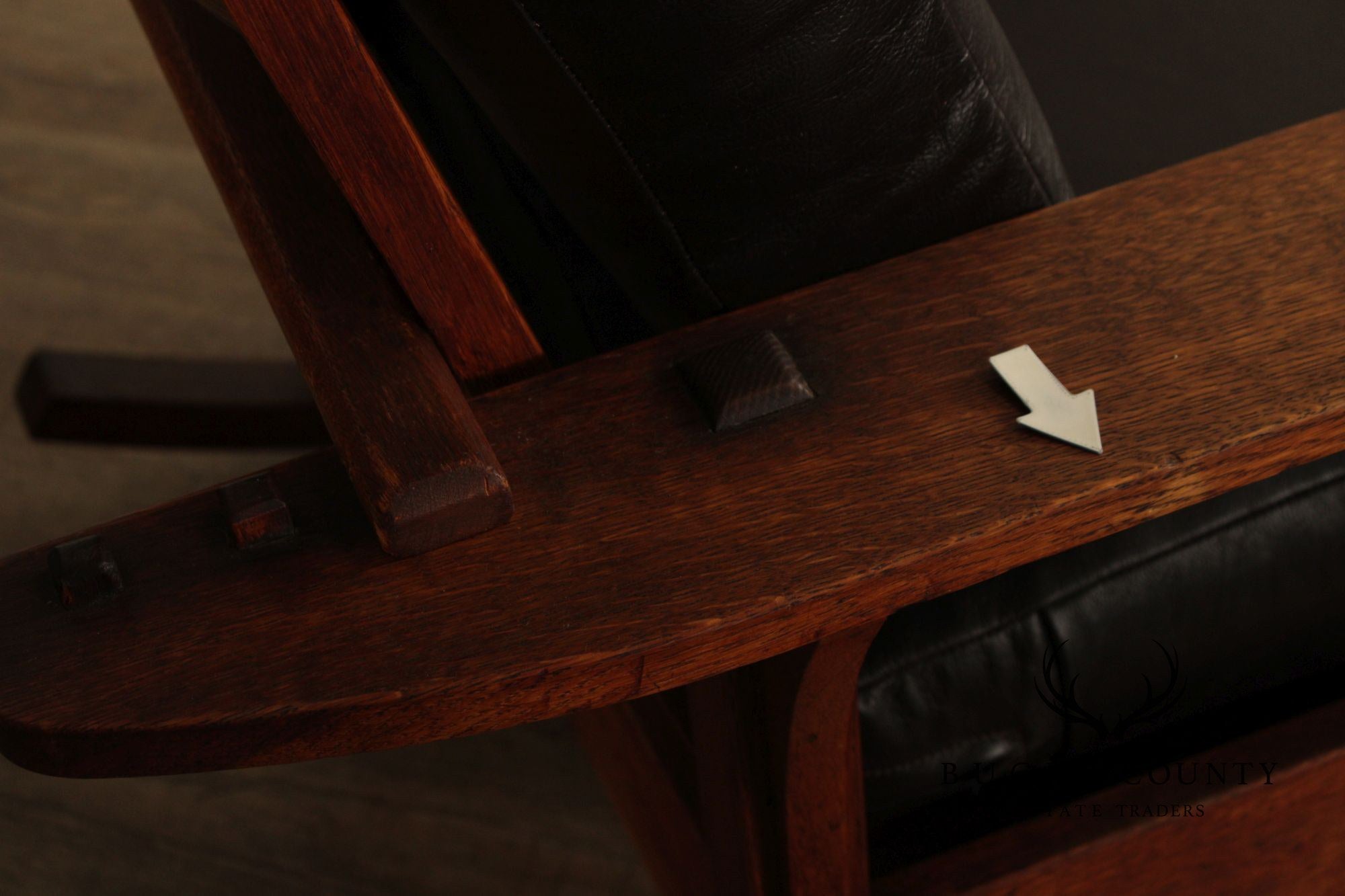 Antique L. & J.G. Stickley Mission Oak Morris Rocker