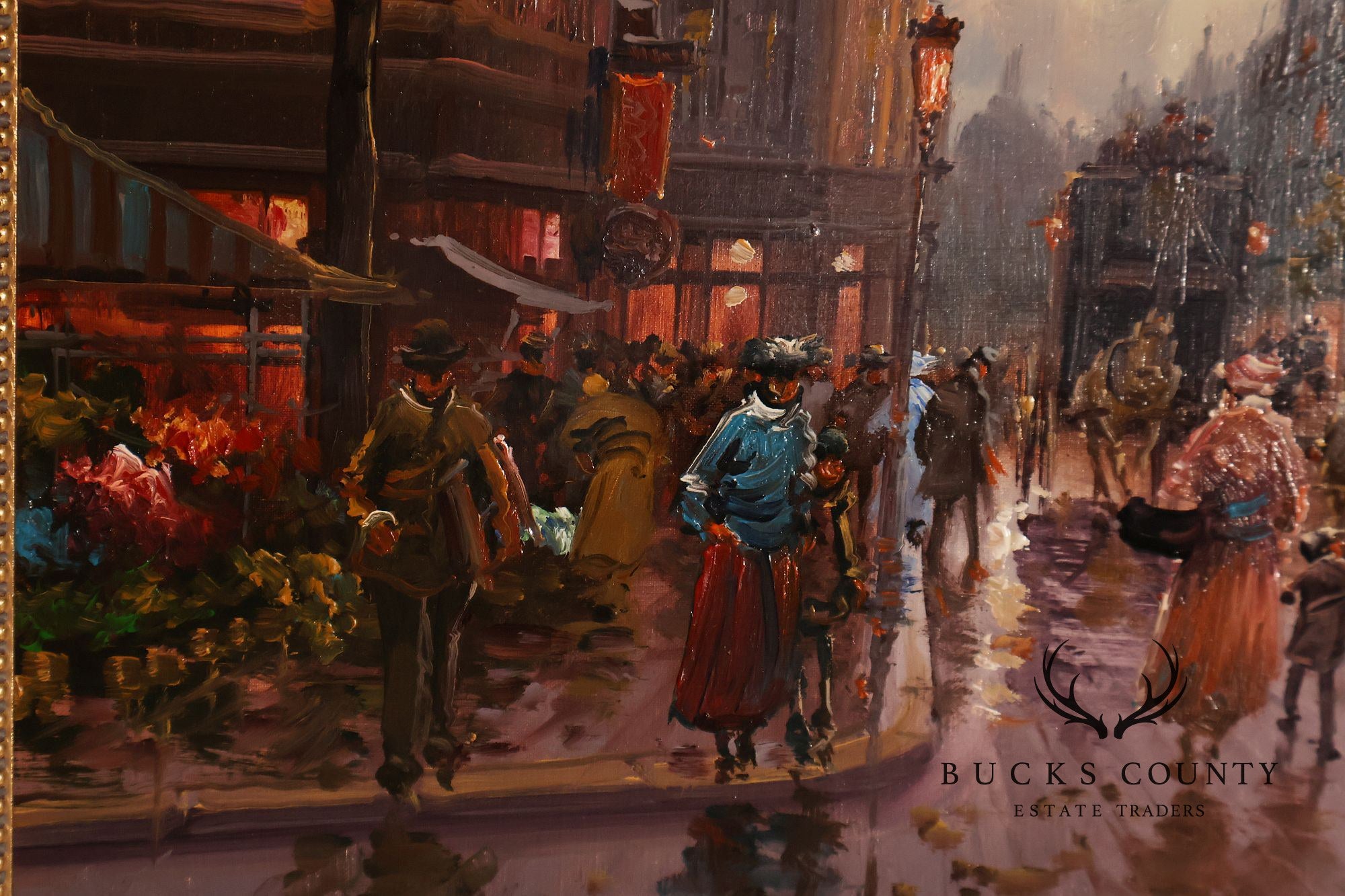 Impressionist Style Painting,  Street Scene. Emilio Payes