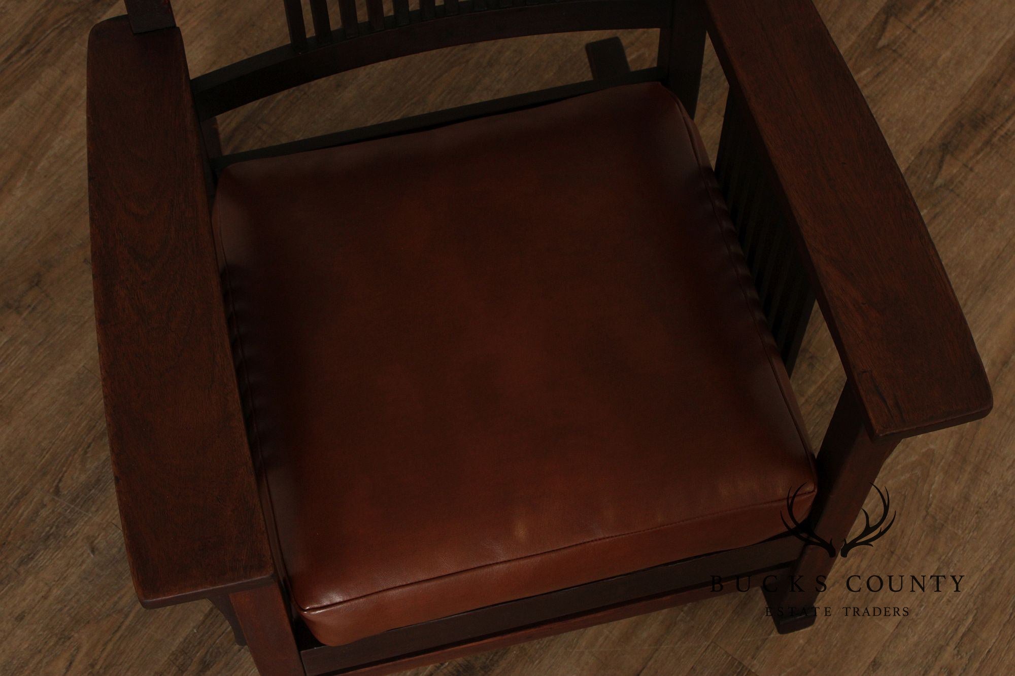 Antique Gustav Stickley Mahogany Spindle Rocker